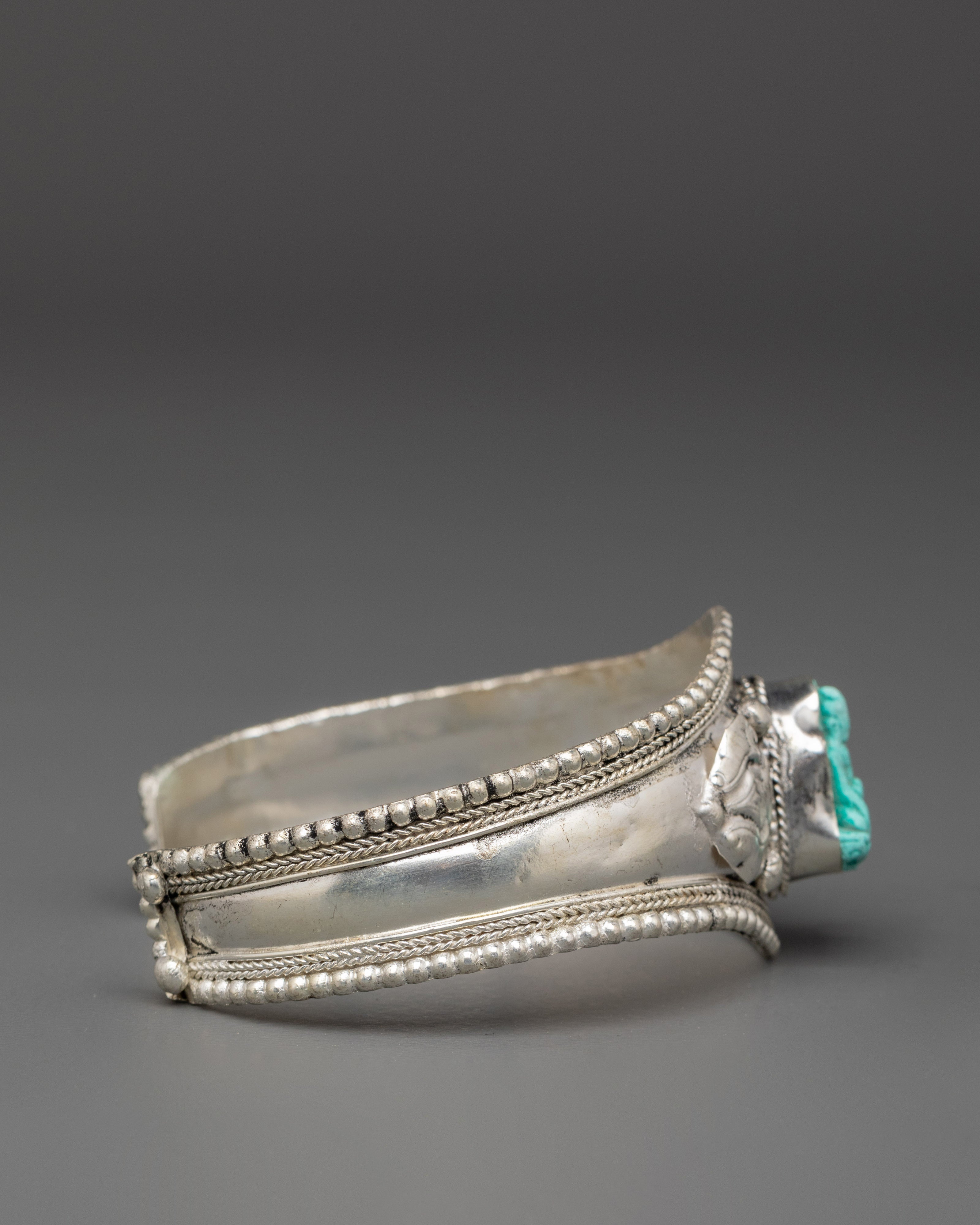 Turquoise Buddha Cuff Bracelet |  Meditation and Healing Jewelry