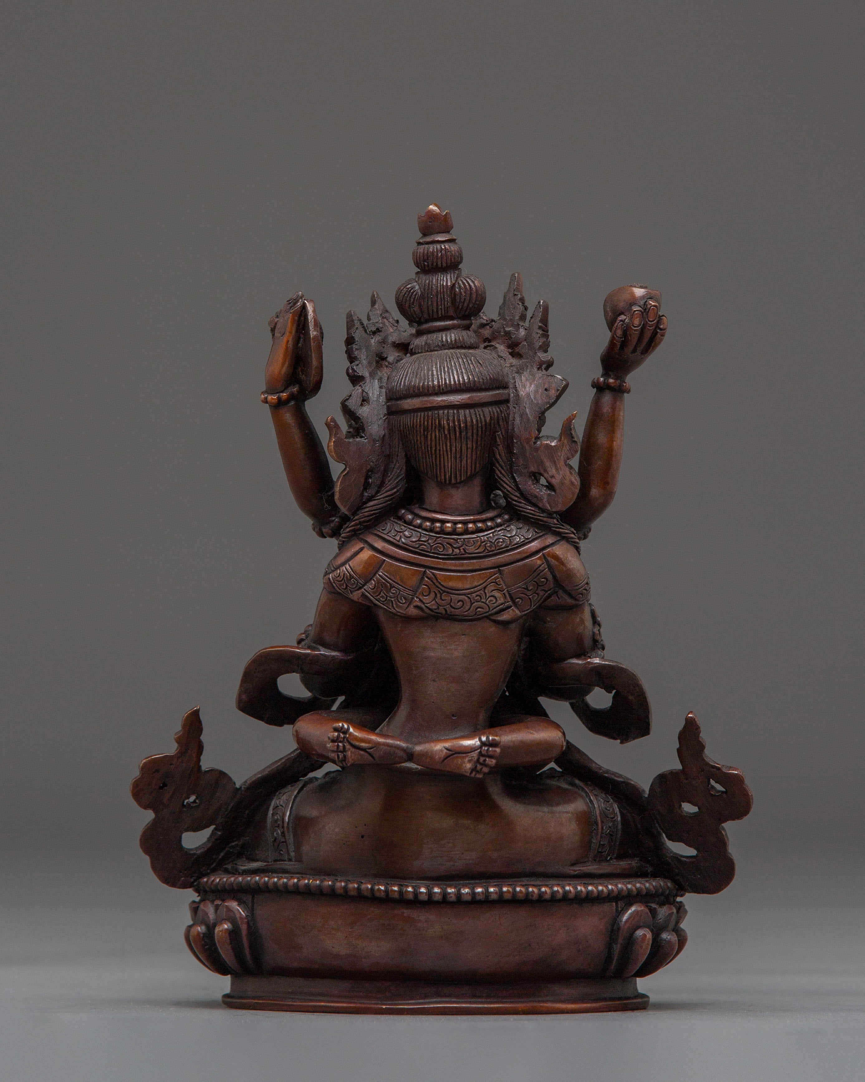 Vajradhara With Consort Oxidized Statue | Primordial Buddha Artwork