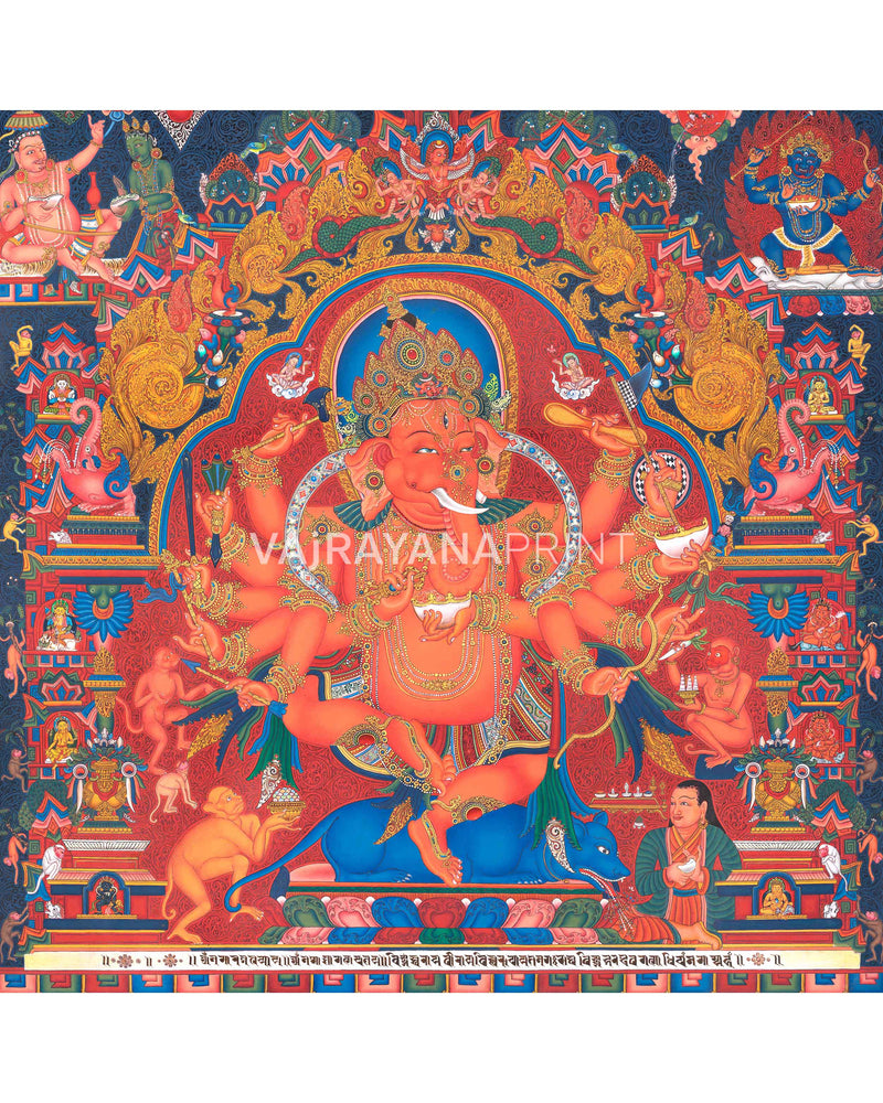 Ganesh Thangka Print