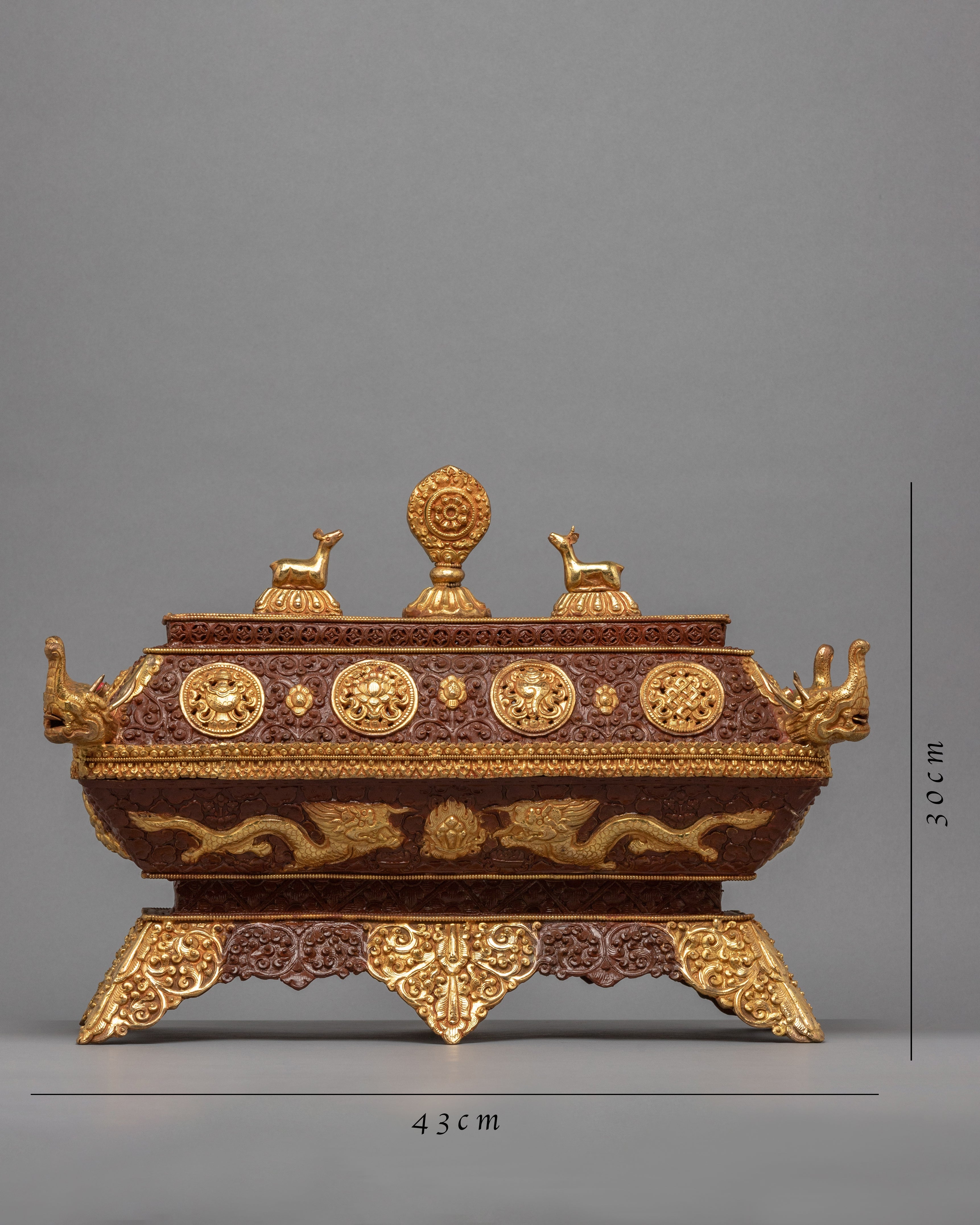 Incense Burner Tibetan Ritual Item | Traditionally carved Auspicious Symbol Burner