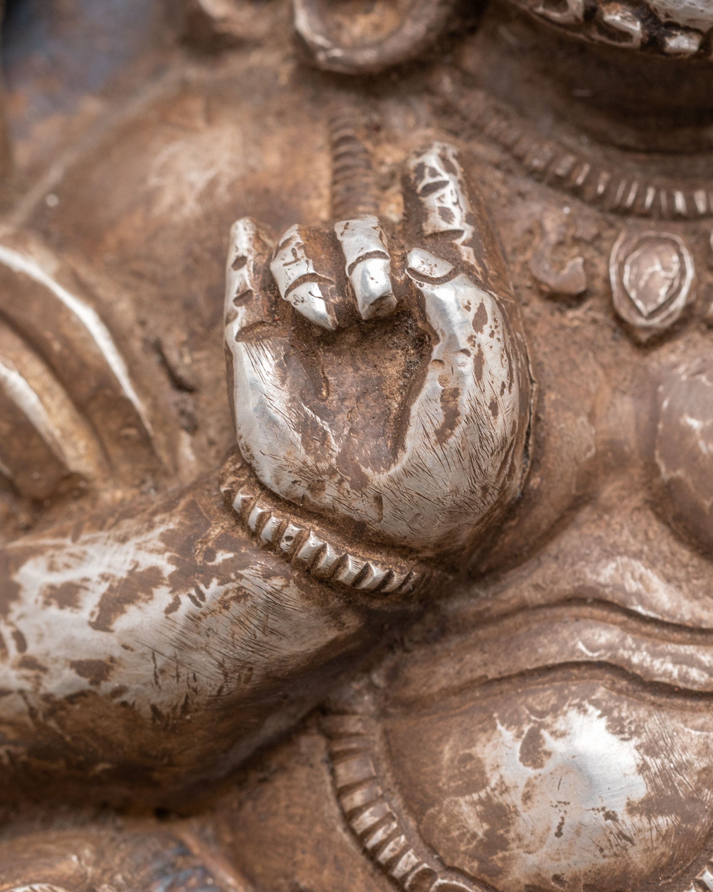 Sacred Namtoshe Wall Hanging | Tibetan Silver Protector Deity Art for Sacred Decor