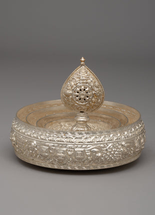 Buddhist Ritual Silver-Plated Mandala : Symbol of Spirituality and Craftsmanship | Buddhist Ritual Artifact