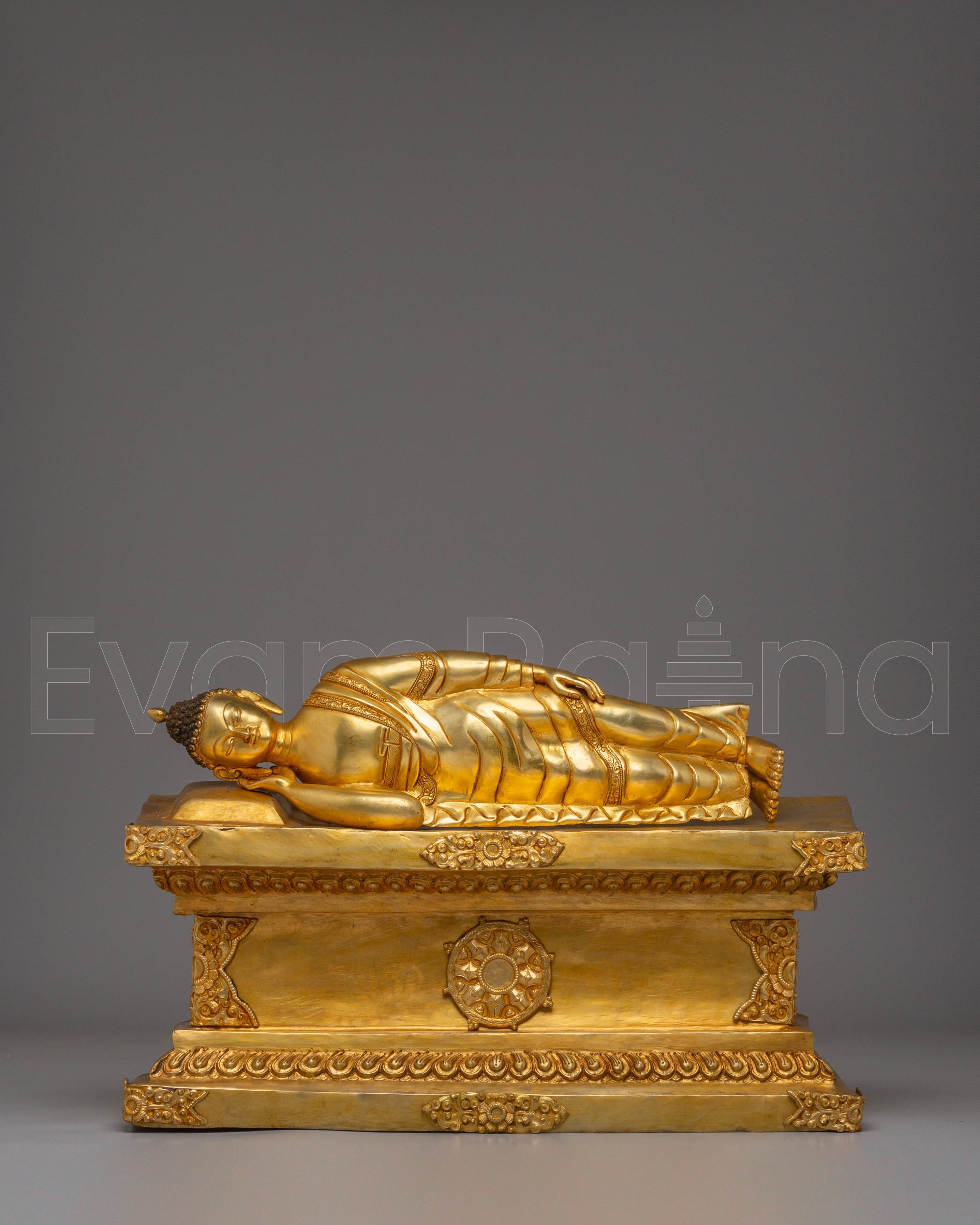 Handcrafted Sleeping Buddha Golden Statue | Symbol of Peace and Parinirvana