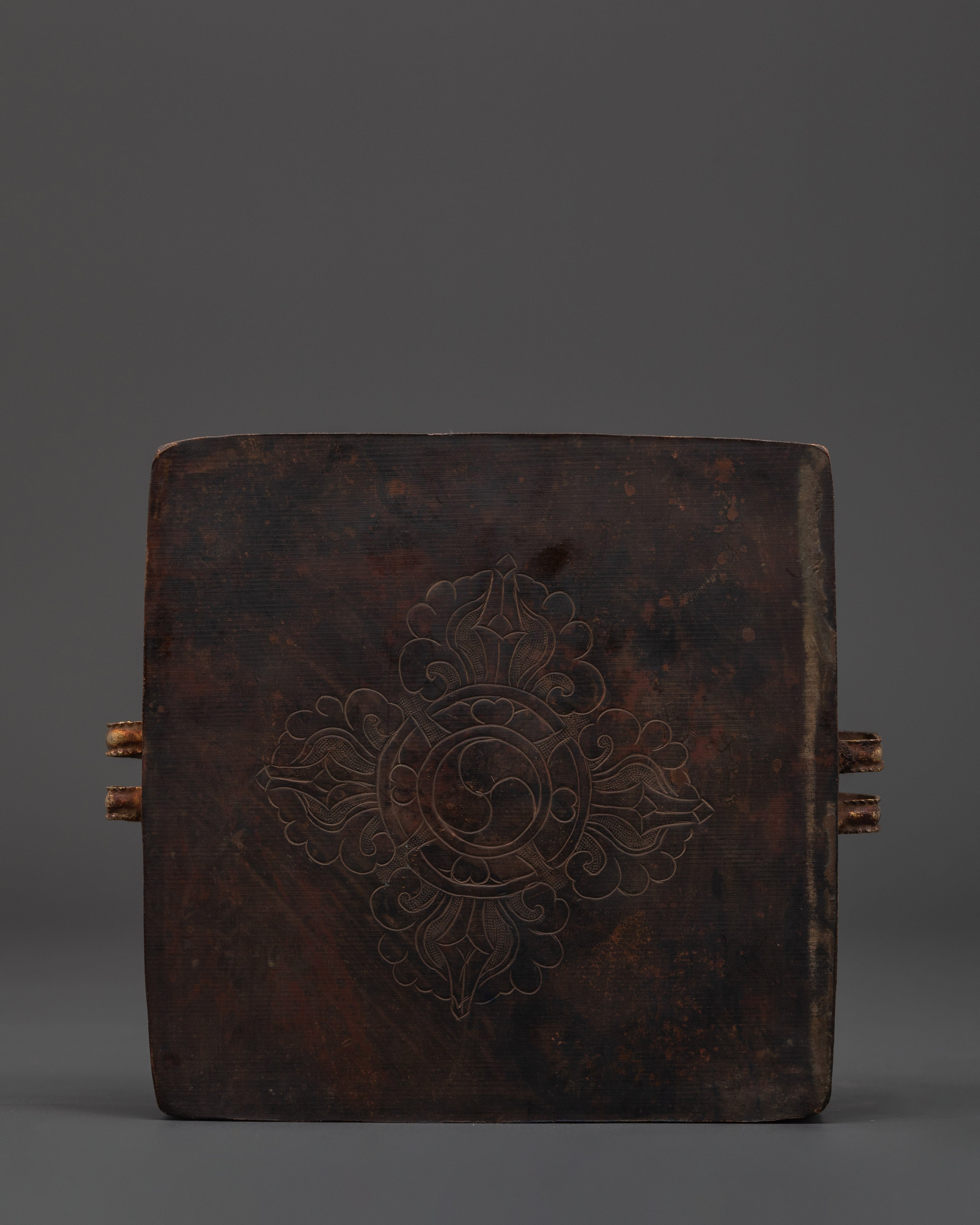 Sacred Amulet Ghau Box | Handcrafted Copper & Gold Plated Tibetan Artifact