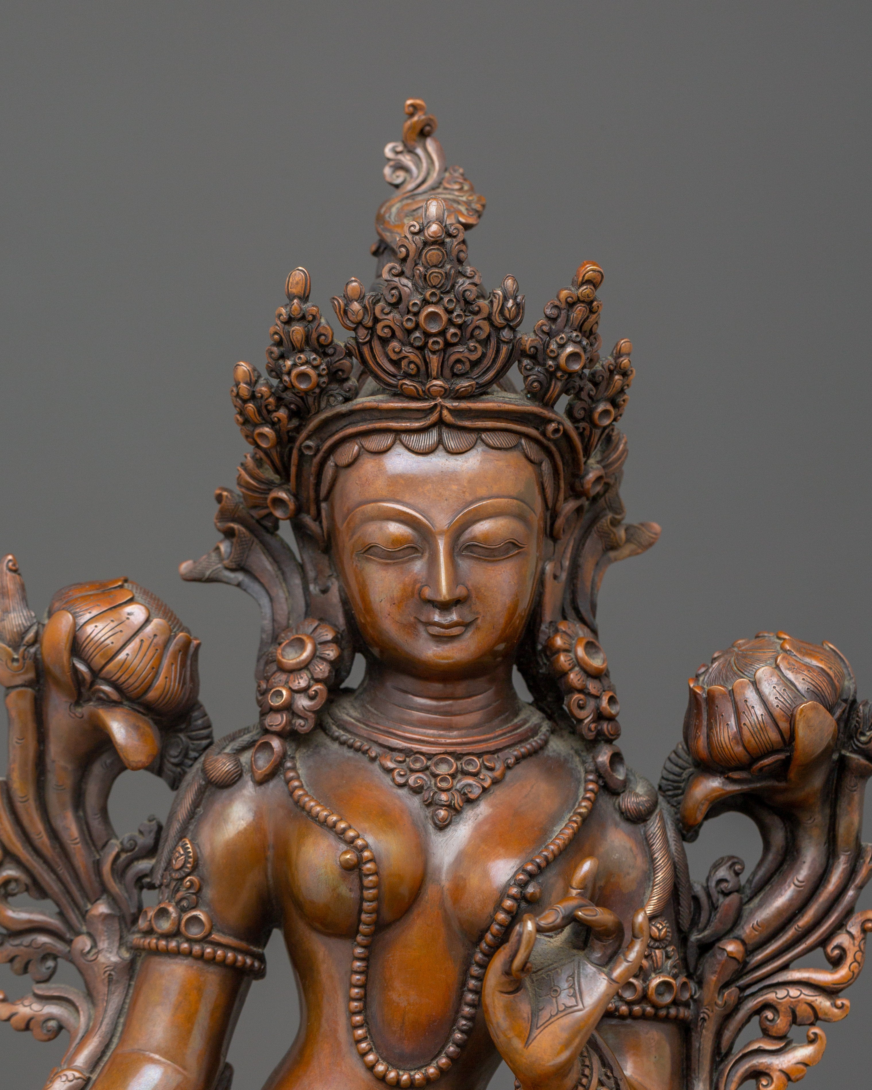 Sacred Mother of Liberation Standing Green Tara Statue | Mother of All Buddhas