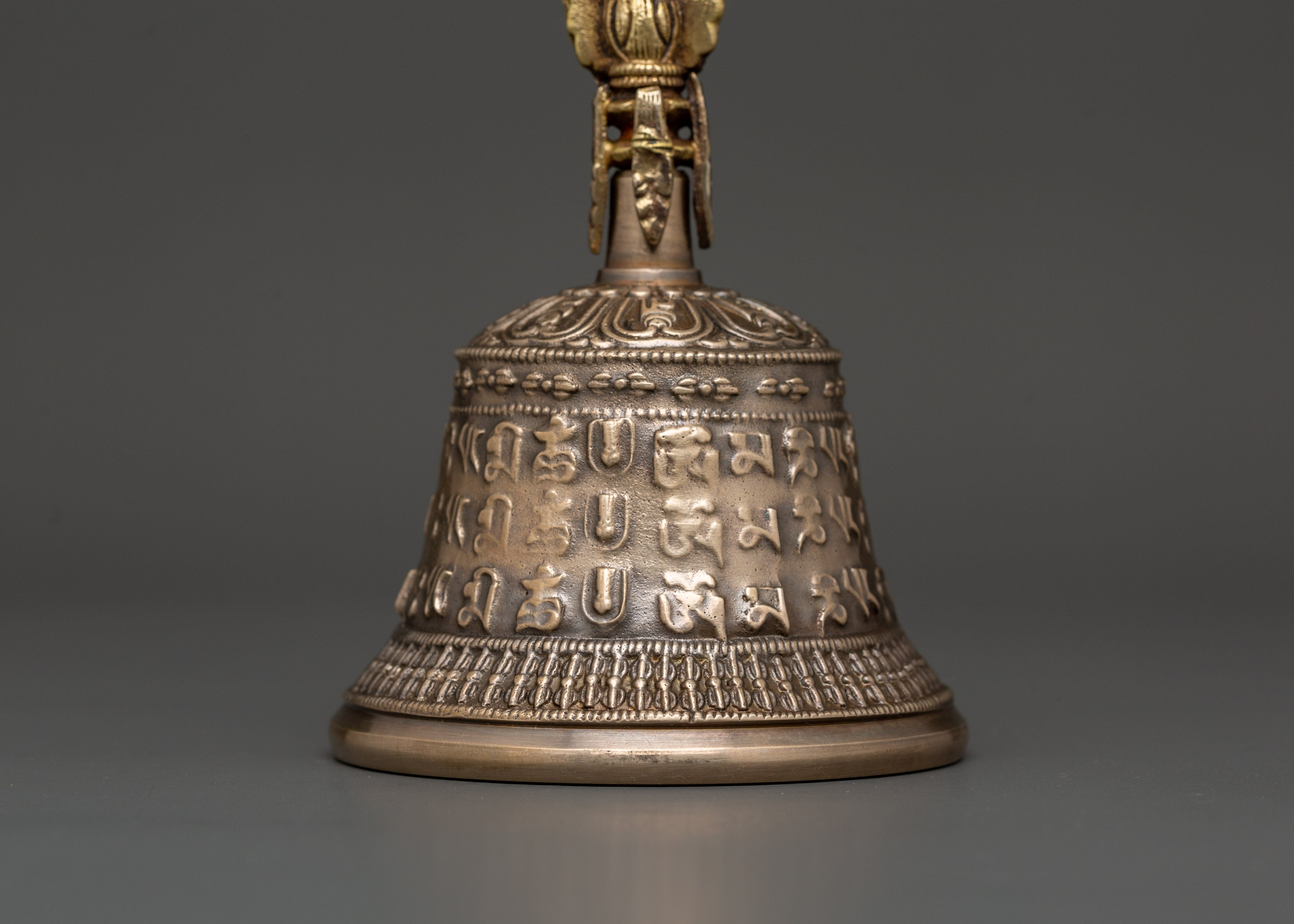 Tantric Vajra and Bell Set | Tibetan Brass Bell & Vajra for Rituals