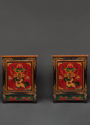Handcrafted Tibetan Wooden Cabinet 