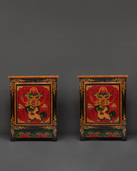 Handcrafted Tibetan Wooden Cabinet 