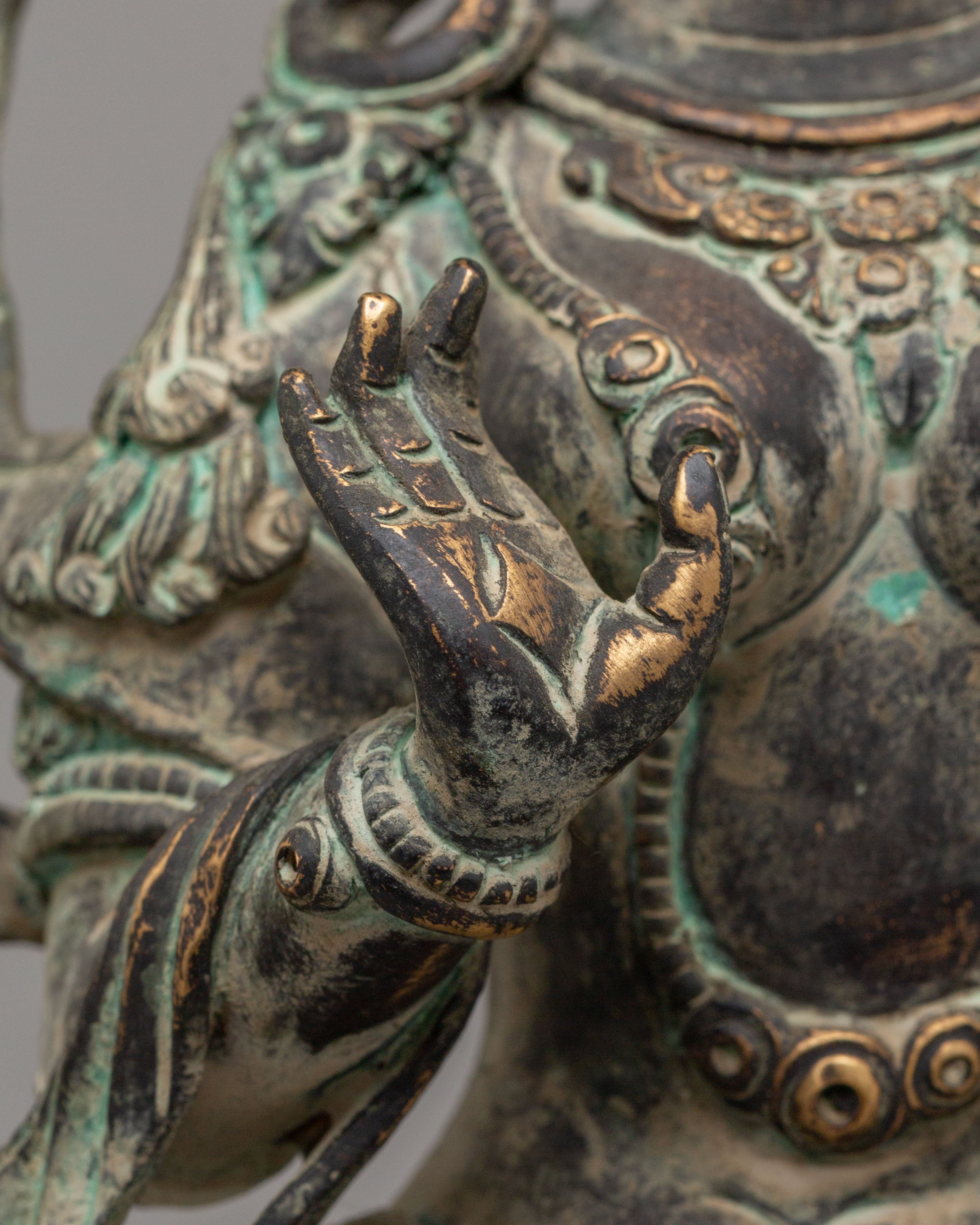 Standing Green Tara Figurine | Traditional Himalayan Art