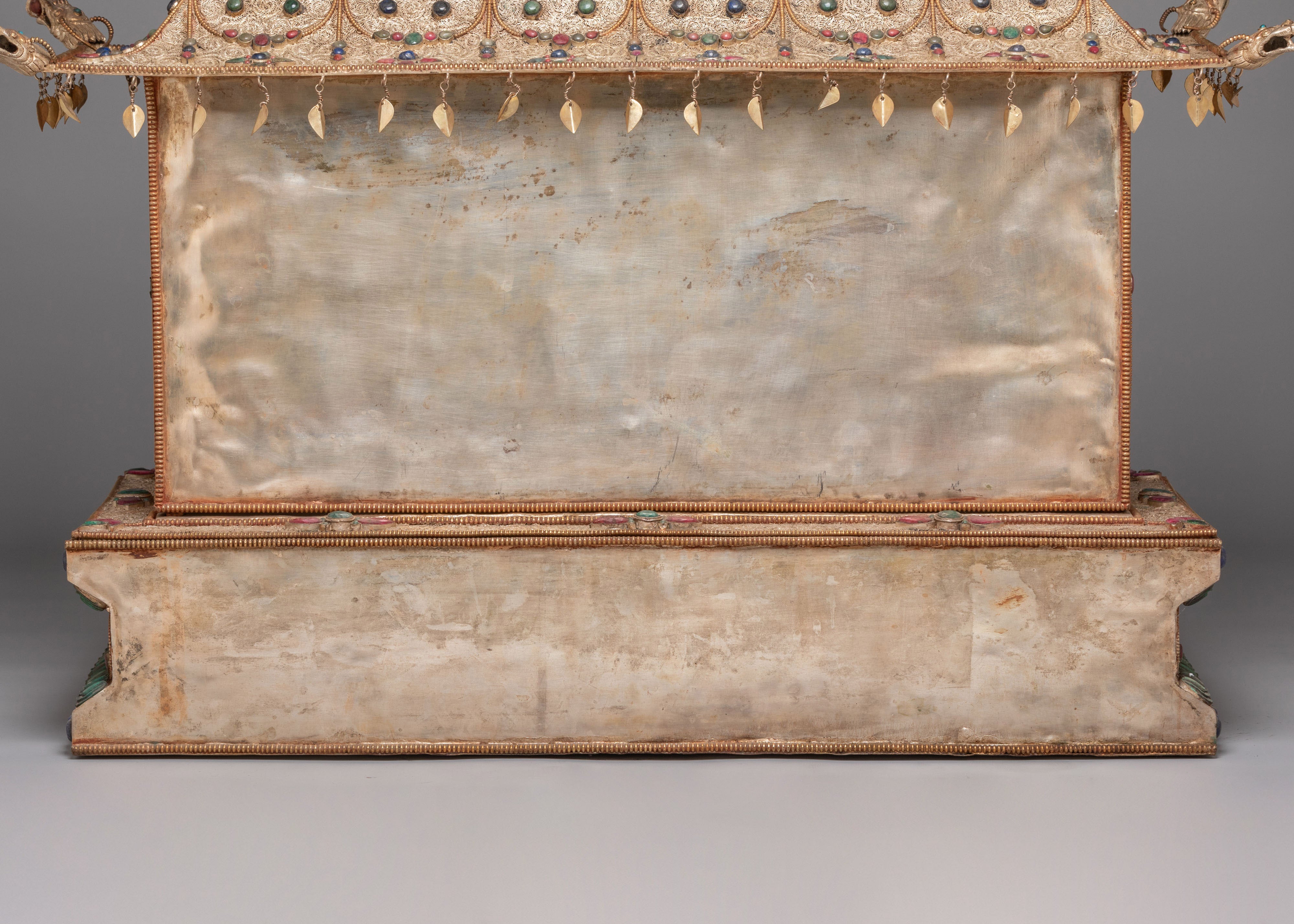 Handcrafted Altar Box | Copper Body, Gemstones, Silver Plating