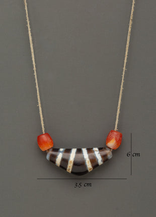 Coral Stone Mala Necklace | Handcrafted Spiritual Beads