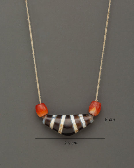 Coral Stone Mala Necklace | Handcrafted Spiritual Beads