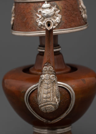 Handcrafetd Tibetan Bhumba Ritual Vase | Buddhist Water Offering Vessel