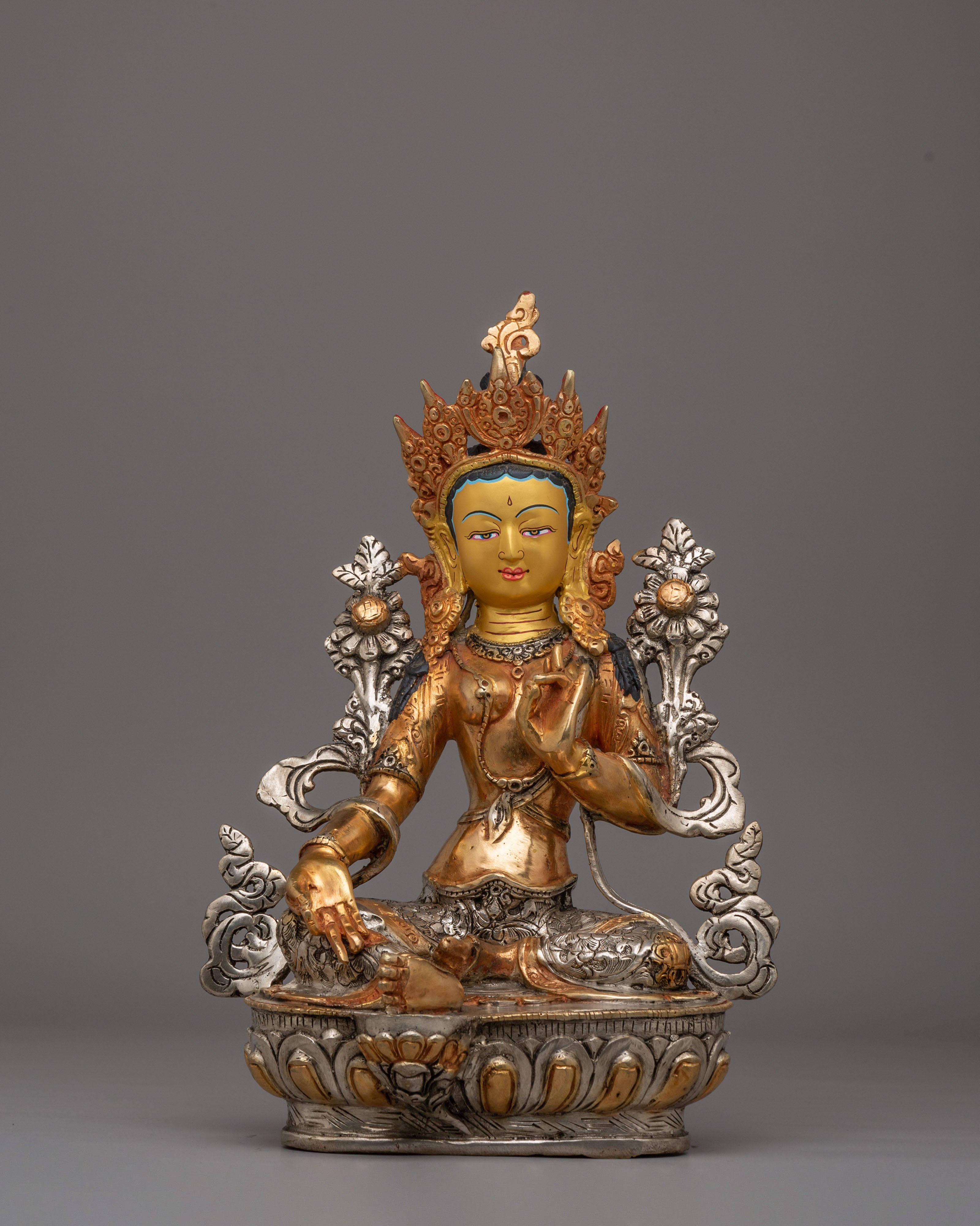 Shyama Tara Statue Of Love And Compassion | Handcrafted Copper Body Statue