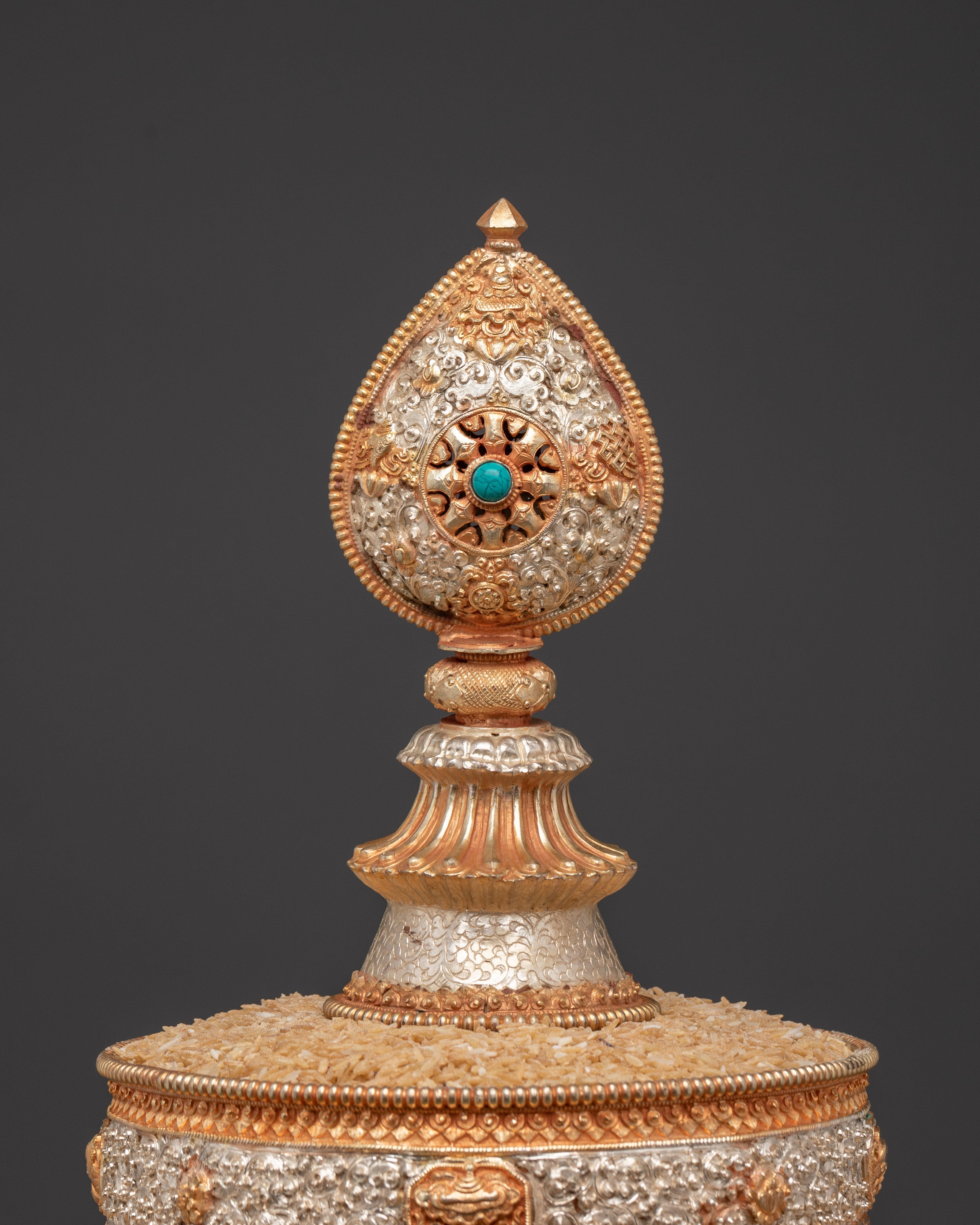 Himalayan Handcrafted Mandala Art | Copper & Gold Plated Design with Turquoise