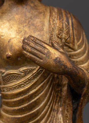 Antique Finish Shakyamuni Buddha Statue | Meditation Space and Sacred Decor