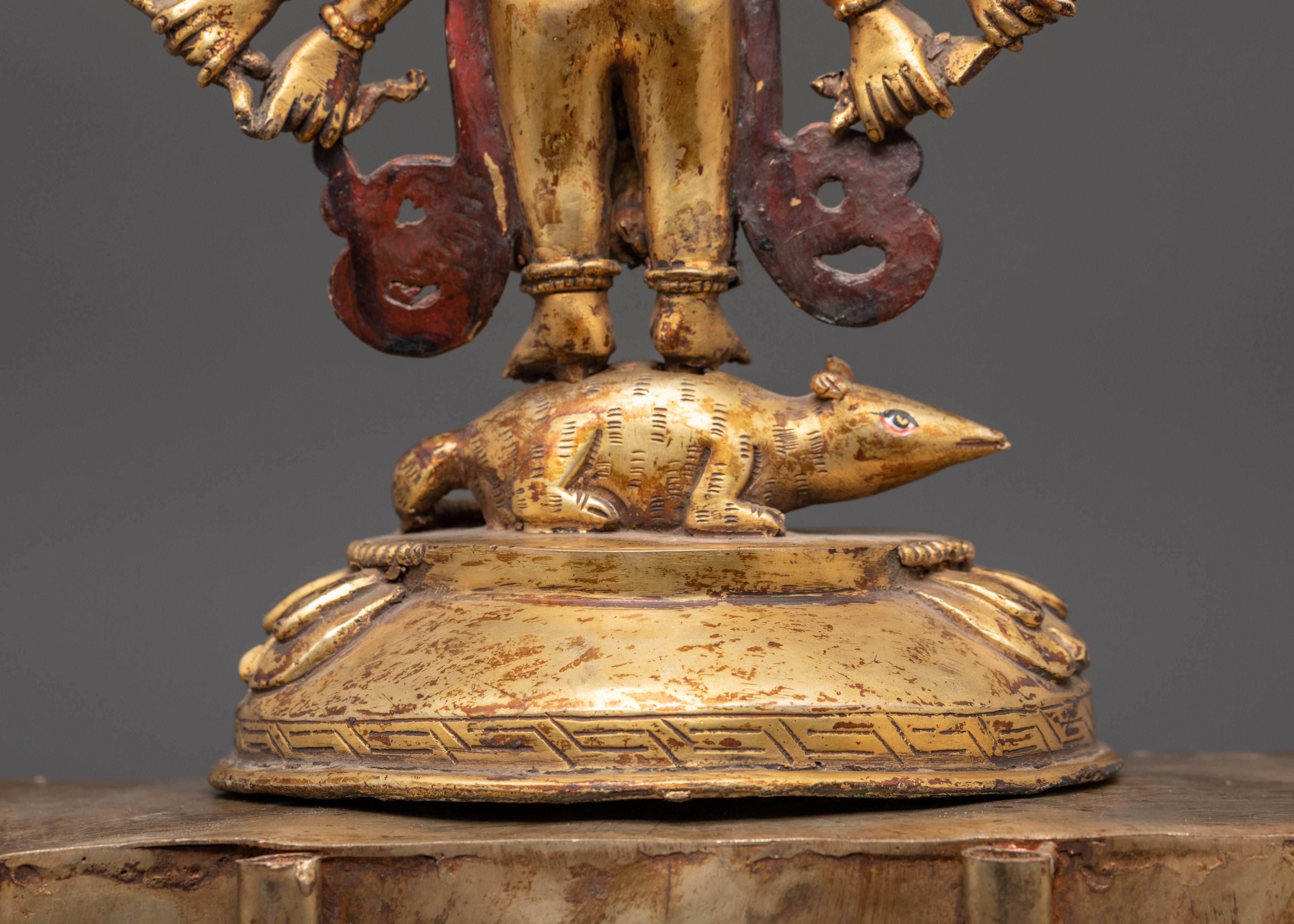 Ganesh Crystal Statue | Coral and Turquoise Inlaid