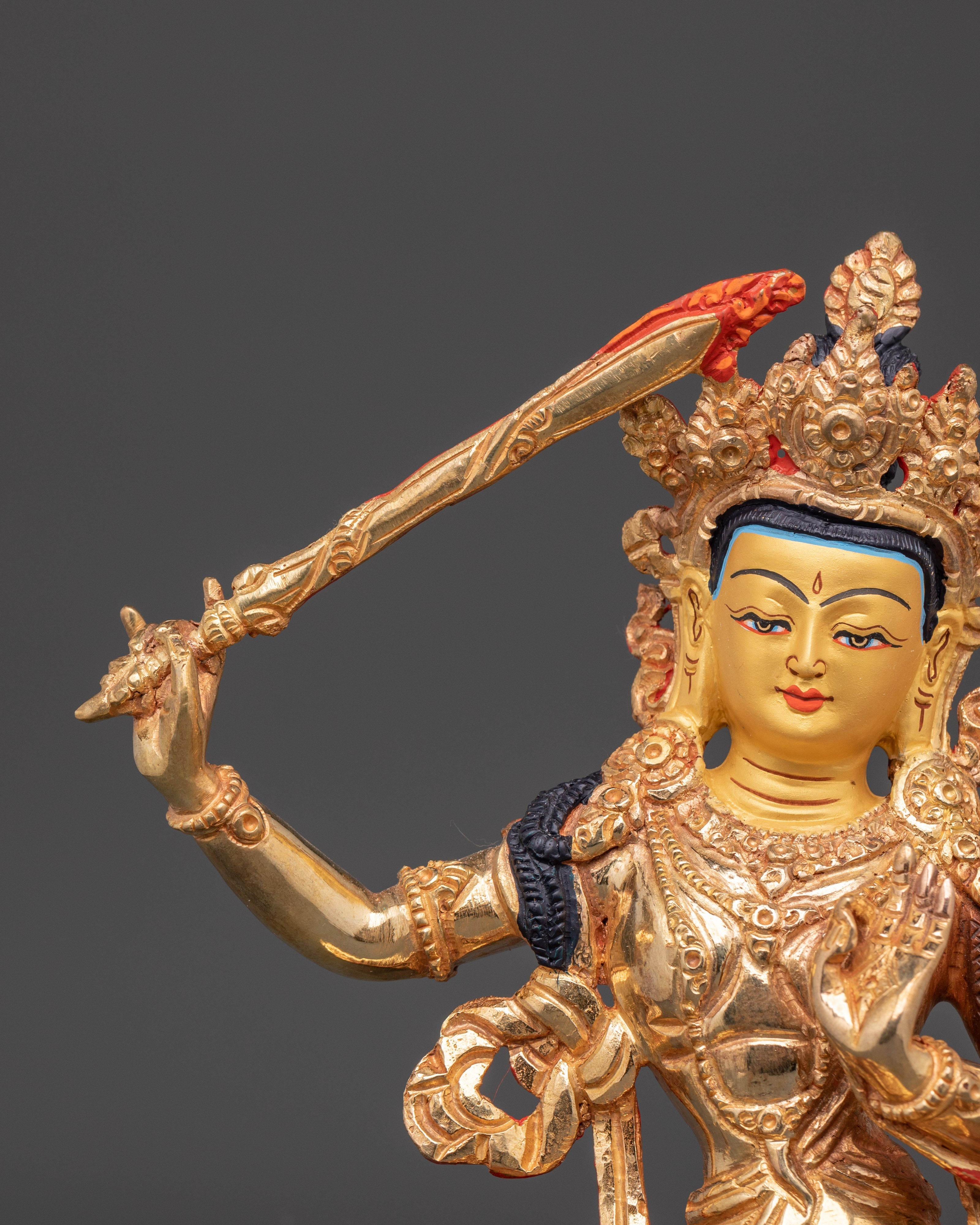 Manjushri Wisdom Buddha Statue | Ideal for Wisdom and Meditation Spaces