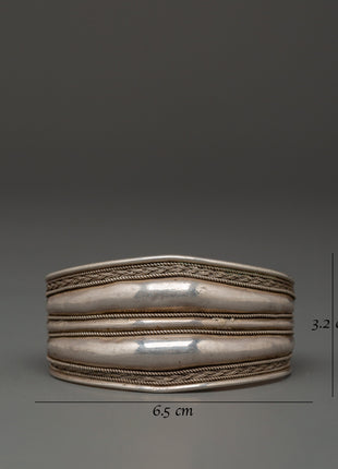 Sterling Silver Tibetan Cuff Bracelet | Handmade Himalayan Jewelry