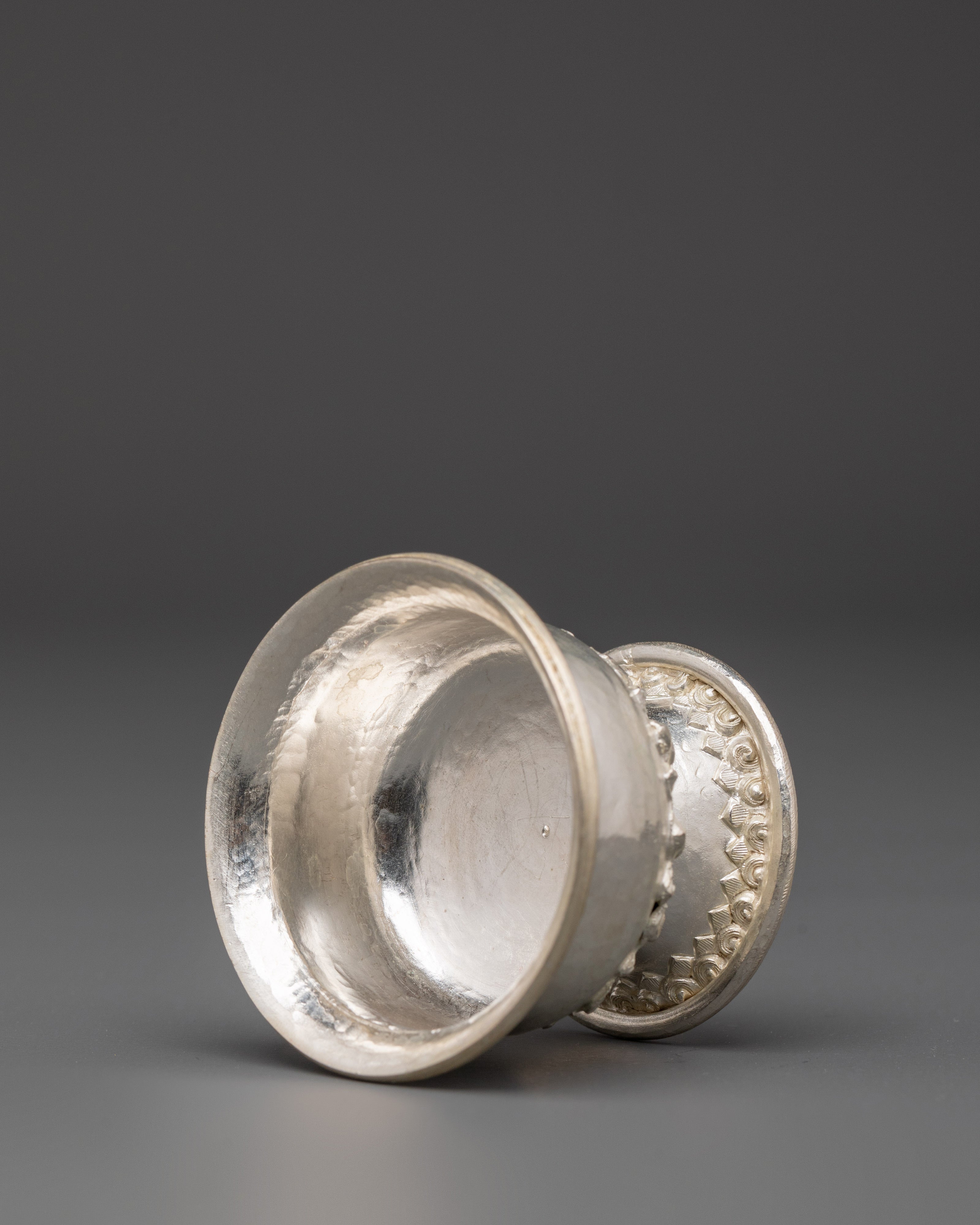 Handcrafted Silver Plated Offering Bowl Set | Traditional Buddhist Ritual Bowls