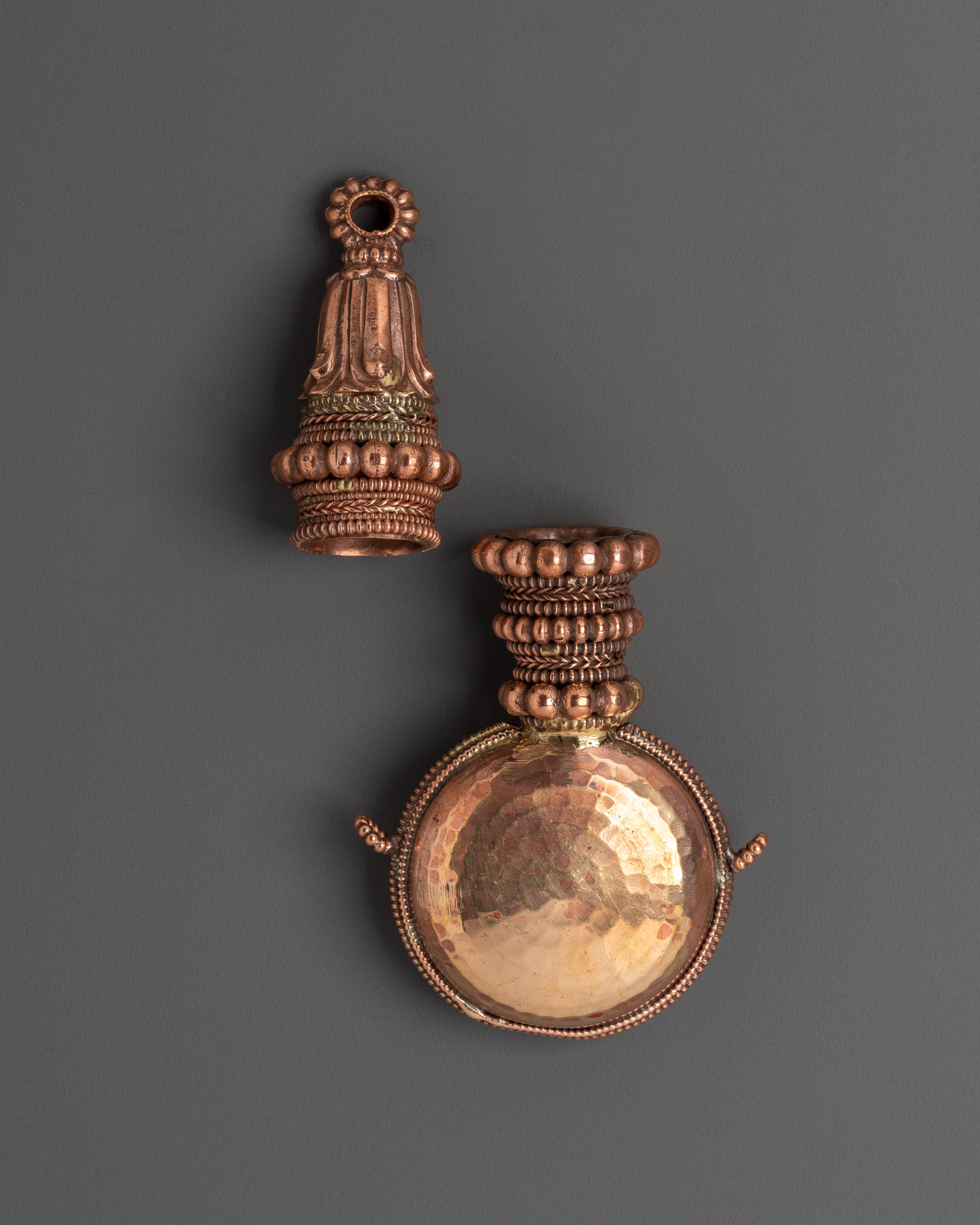Tibetan Decorative Snuff Bottle | Copper Ritual Artifact
