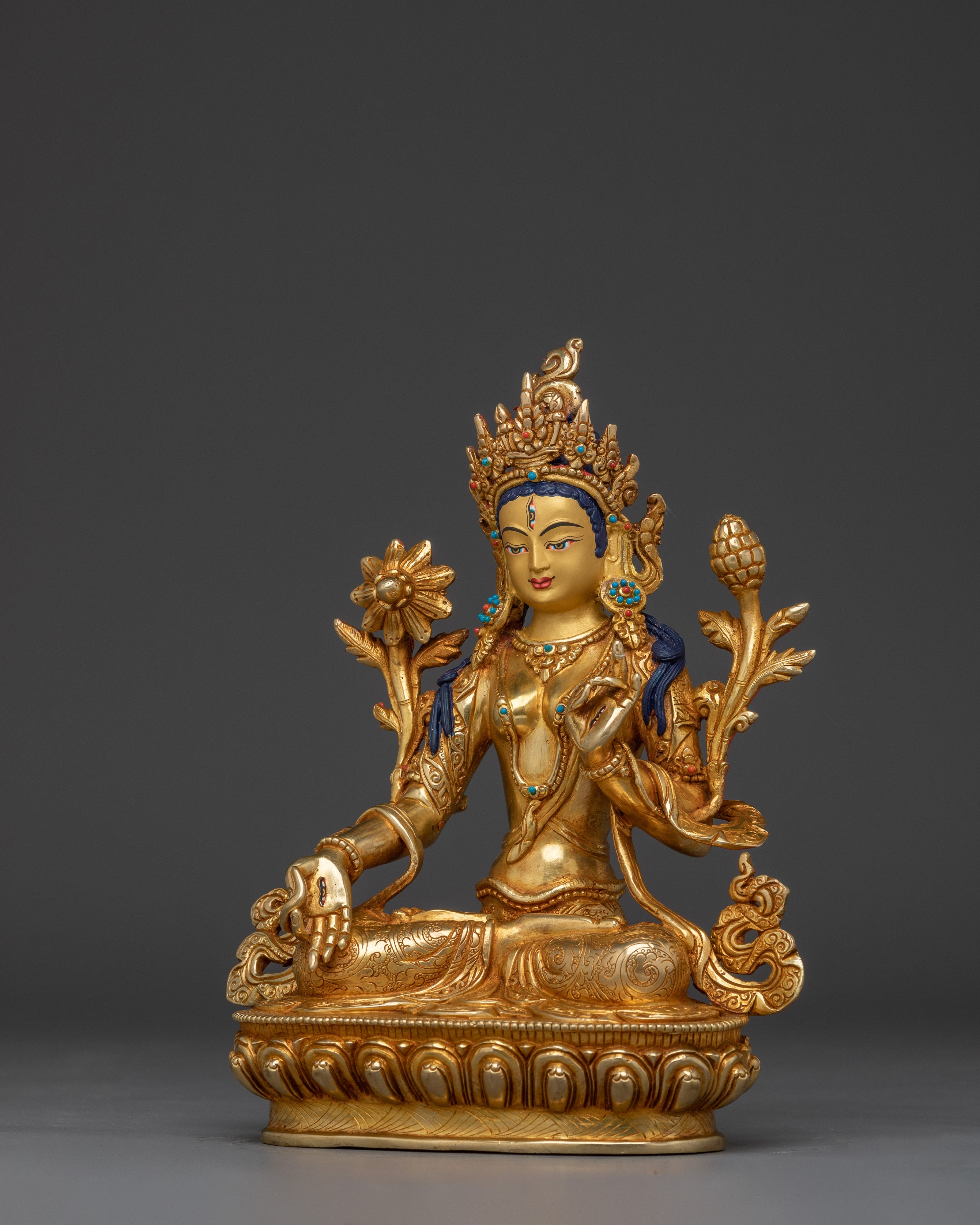 Sita Tara Tibetan Deity Sculpture | White Tara - Healing Deity