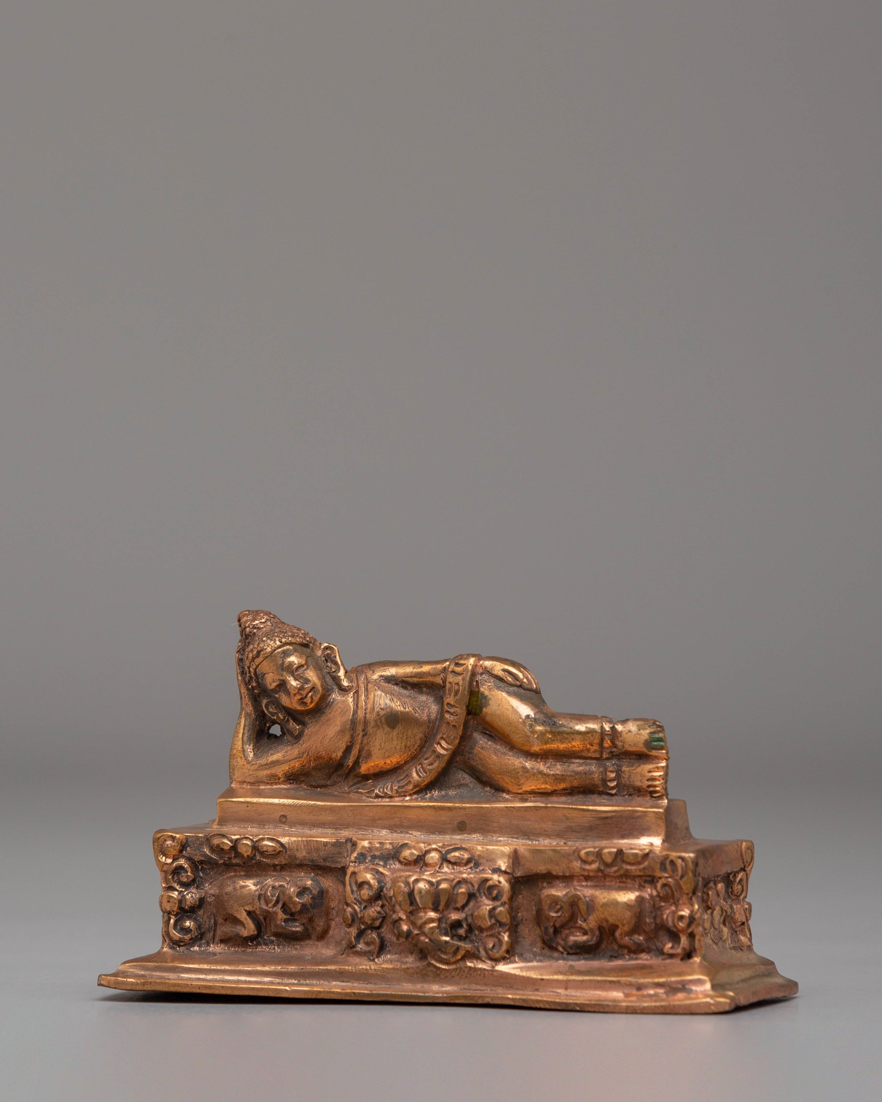 Traditional Sleeping Buddha Statue | Handcrafted Copper Art