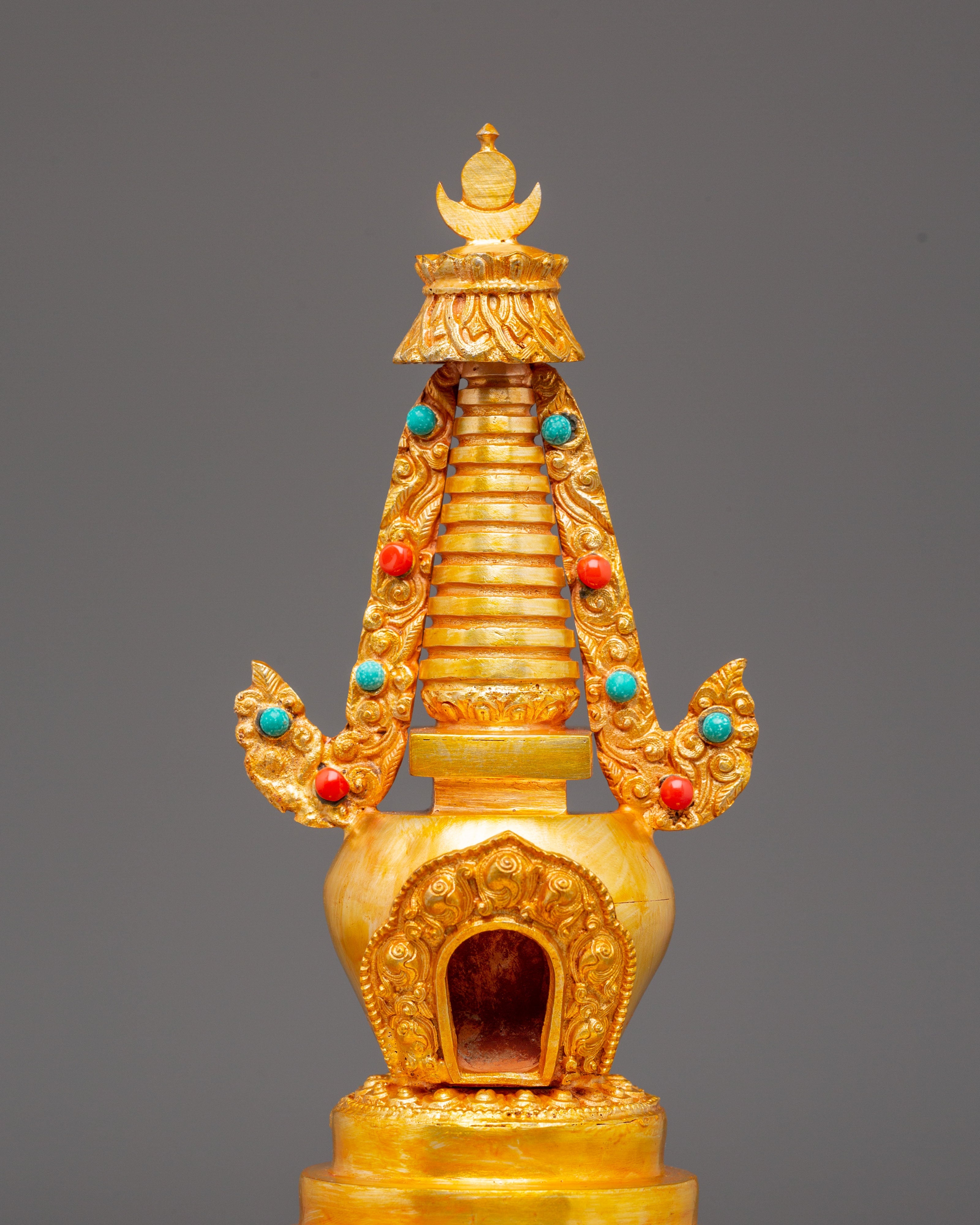 Golden Stupa for Altar | Tibetan Buddhist Stupa for Meditation
