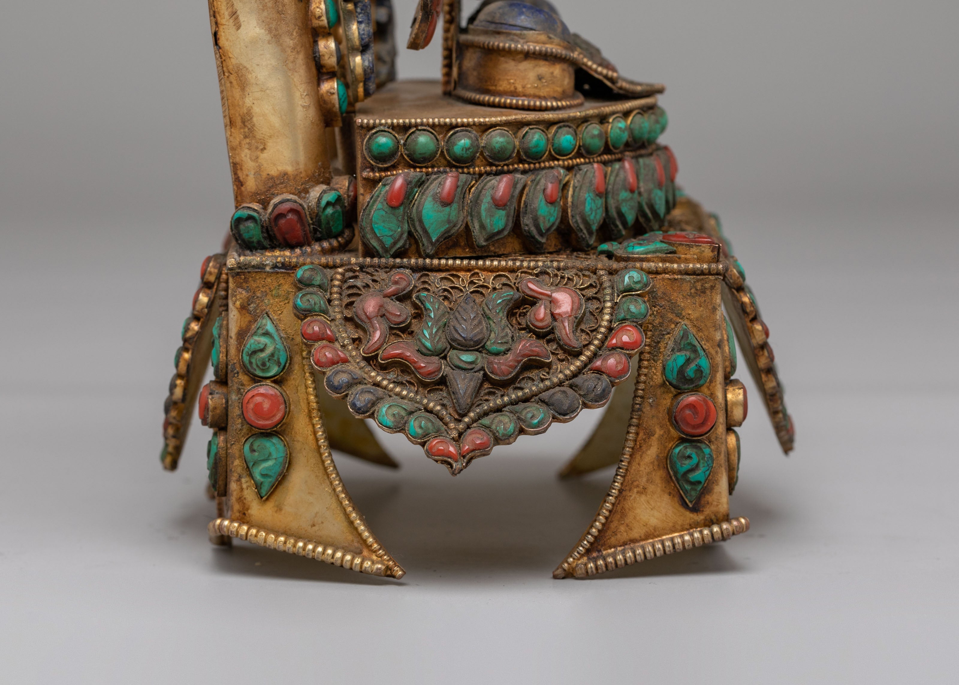Handmade Manjushri on Throne Statue | The Bodhisattva of Wisdom