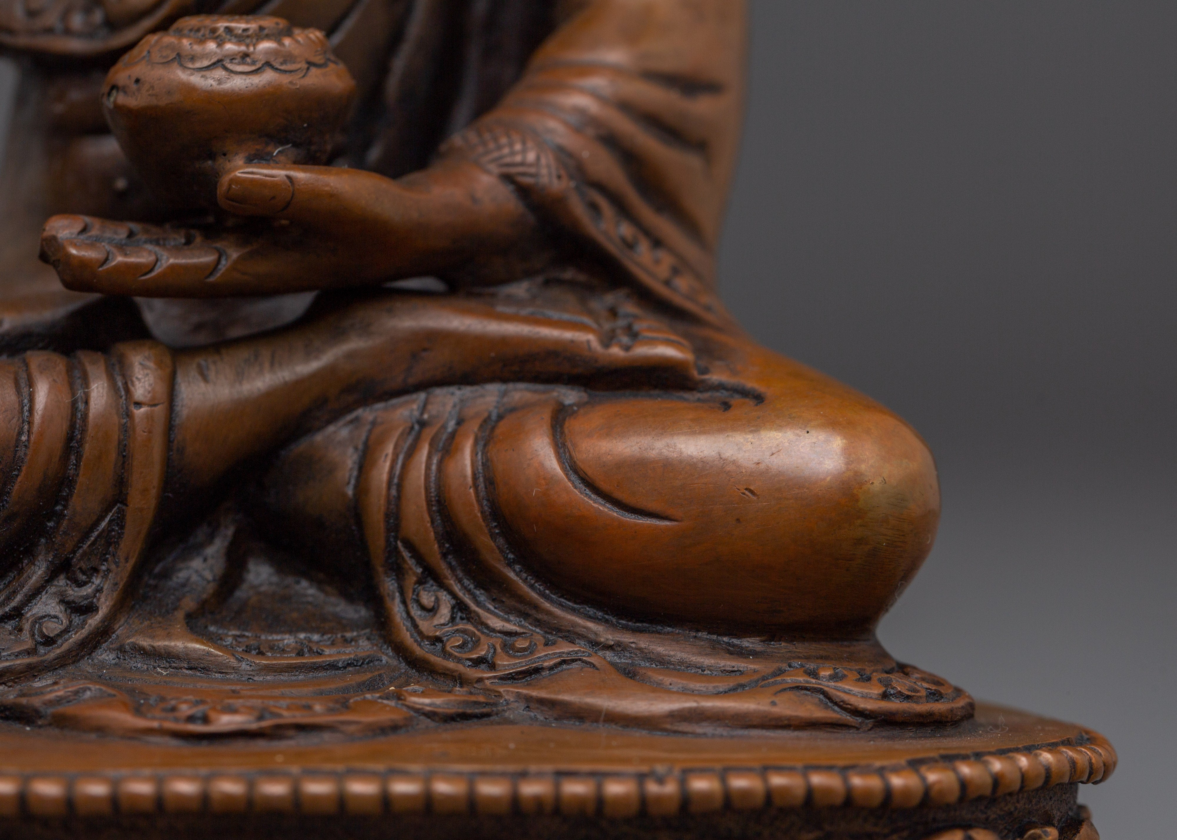 Handcrafted Meditation Shakyamuni Buddha Copper Statue | Buddhist Sculpture for Altar