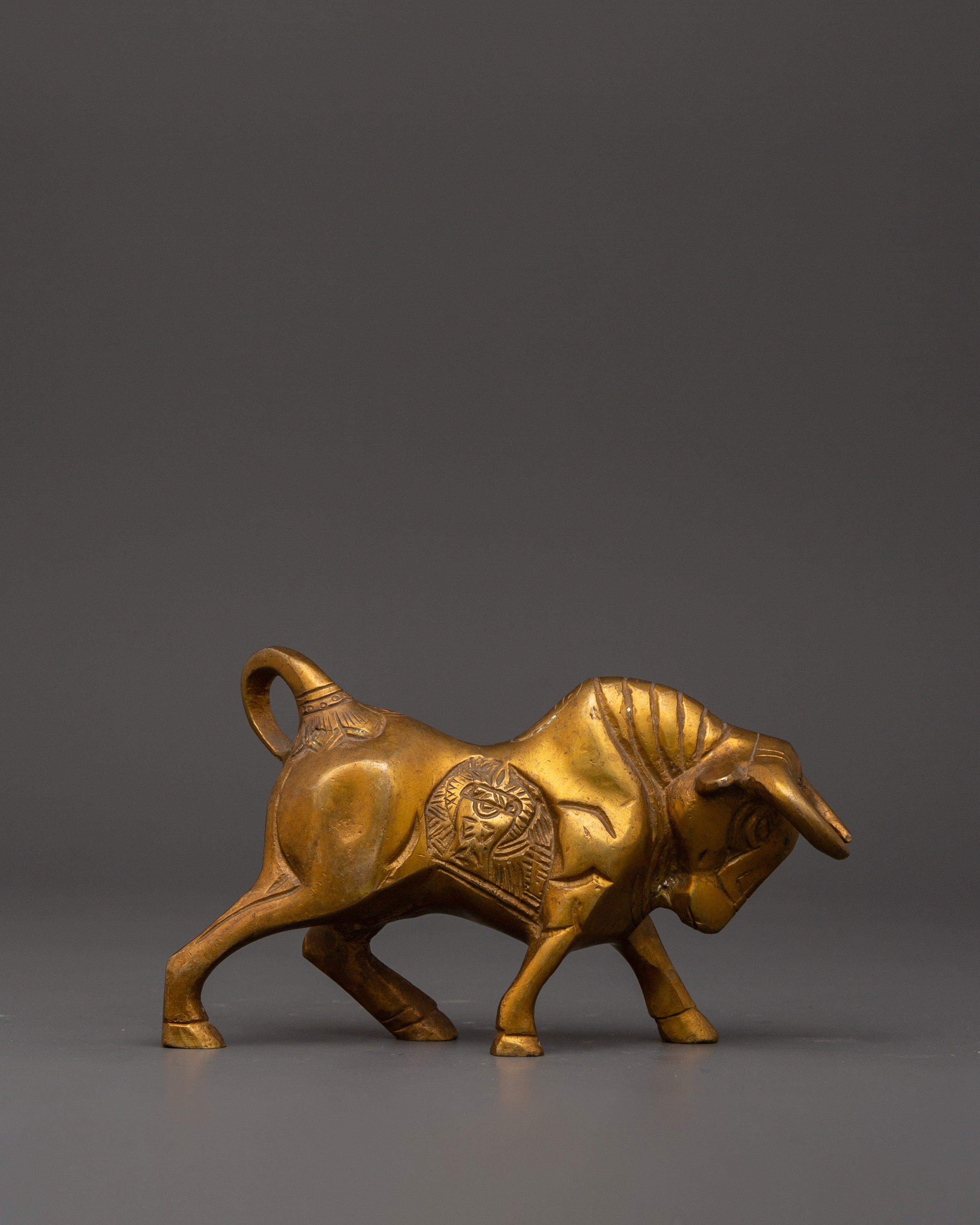 Handcrafted Brass Ox Statue Set | Pair of Decorative Sacred Oxen Sculptures