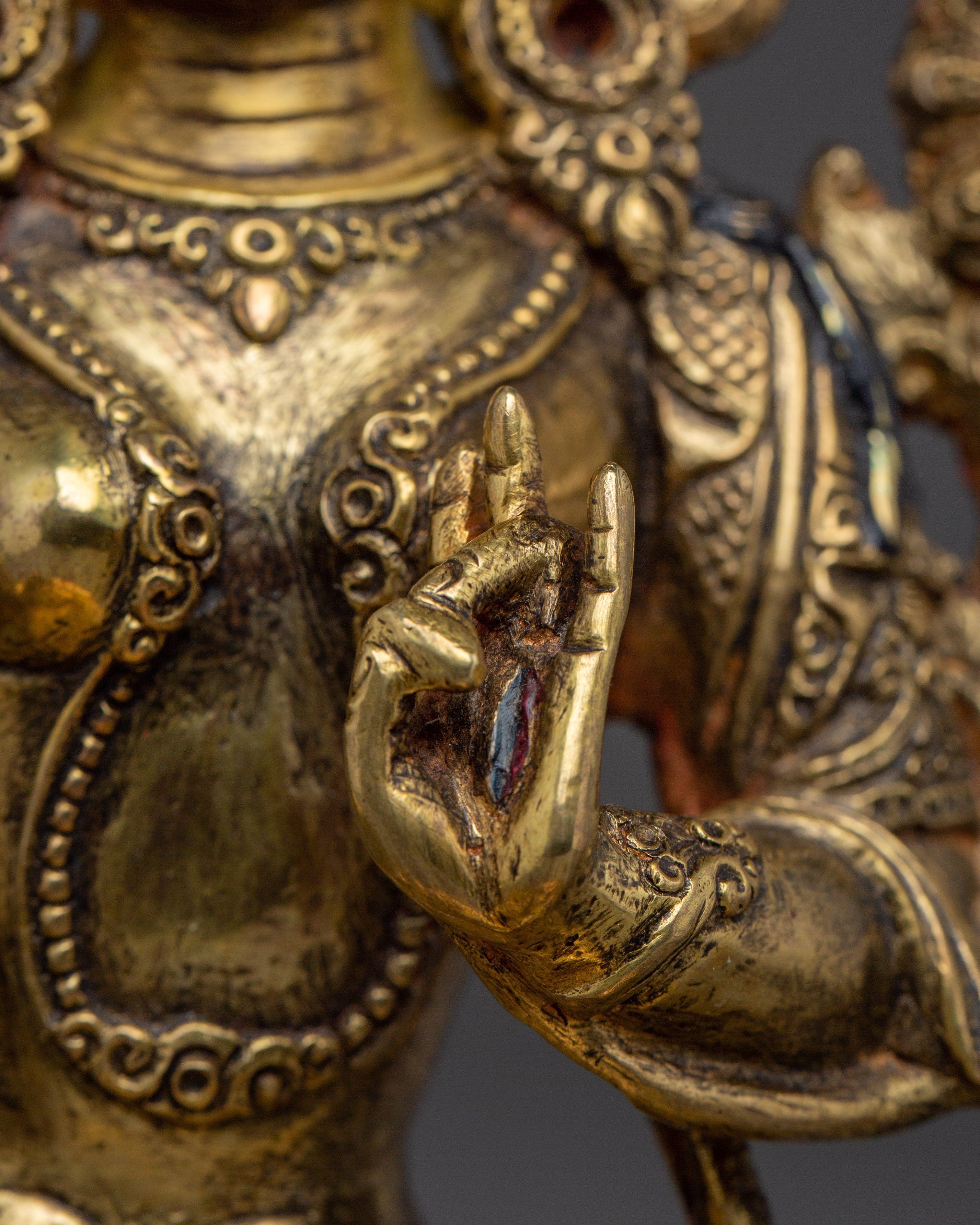 Golden Sita Tara Tibetan Deity Artwork | White Tara - Healing Deity