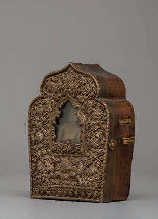 Sacred Tibetan Amulet Ghau Box | Handmade 70% Silver & Copper Keepsake for Rituals