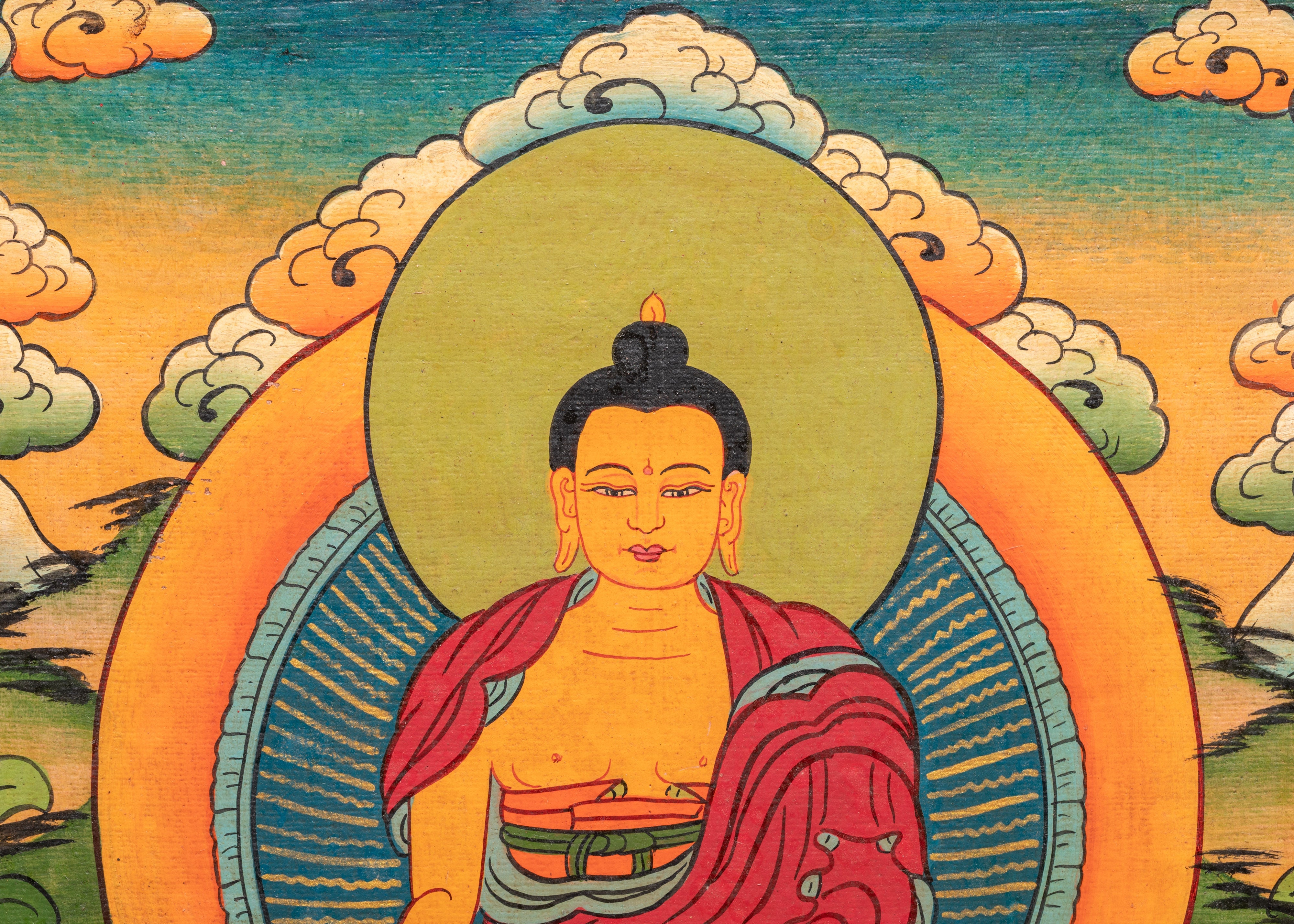 Tibetan Buddha Wooden Wall Hanging | Buddhist Art for Peace