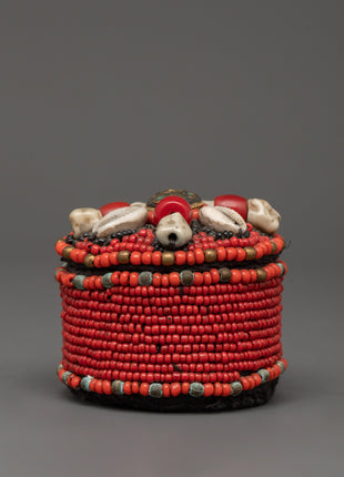 Handcrafted Beaded Jewelry Box | Handmade Metal Treasure Box