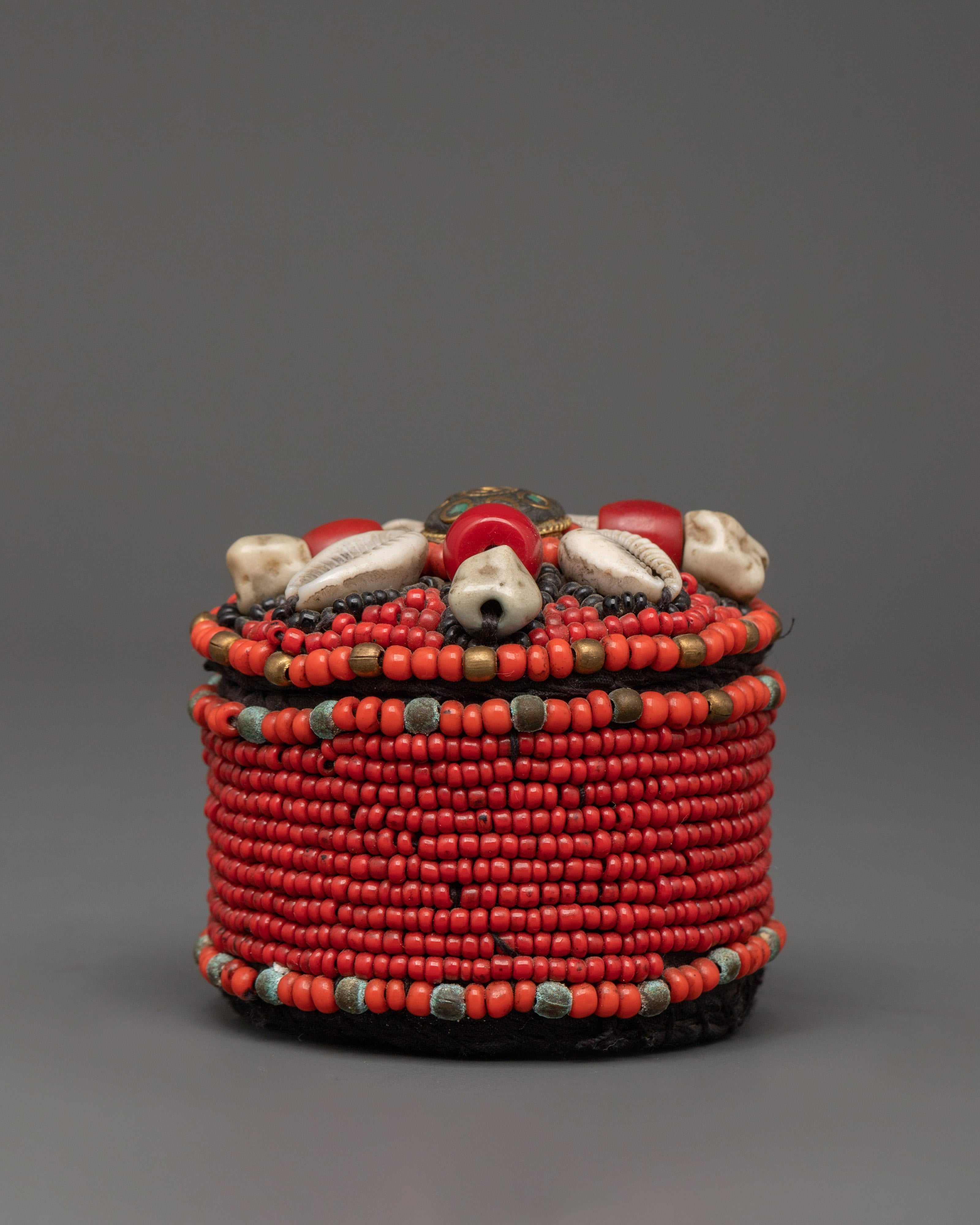 Handcrafted Beaded Jewelry Box | Handmade Metal Treasure Box