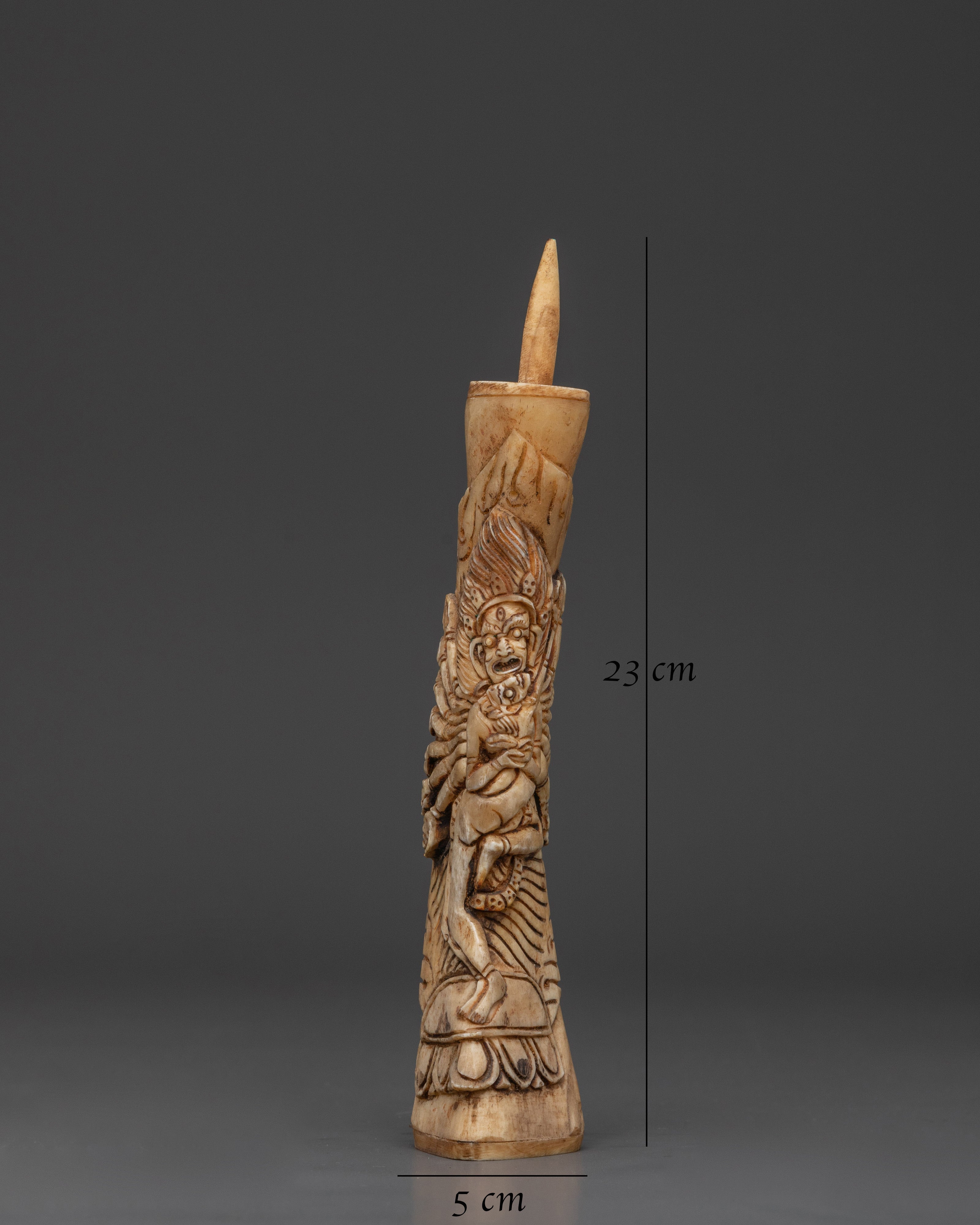 Handcarved Ritual Yak Bone Stamp | For Mantra Impressions, Buddhist Ceremonies