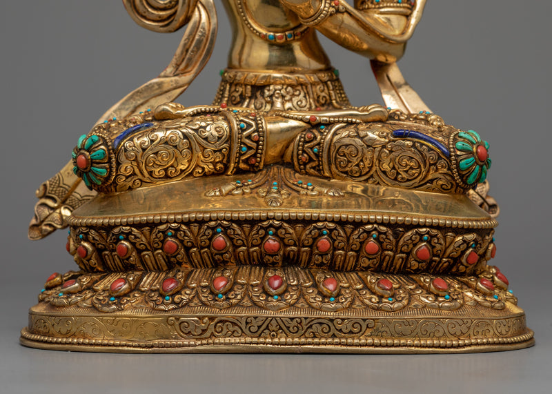 Sword Wielding Manjushri Bodhisattva Statue | Himalayan Style Buddhist Artistry