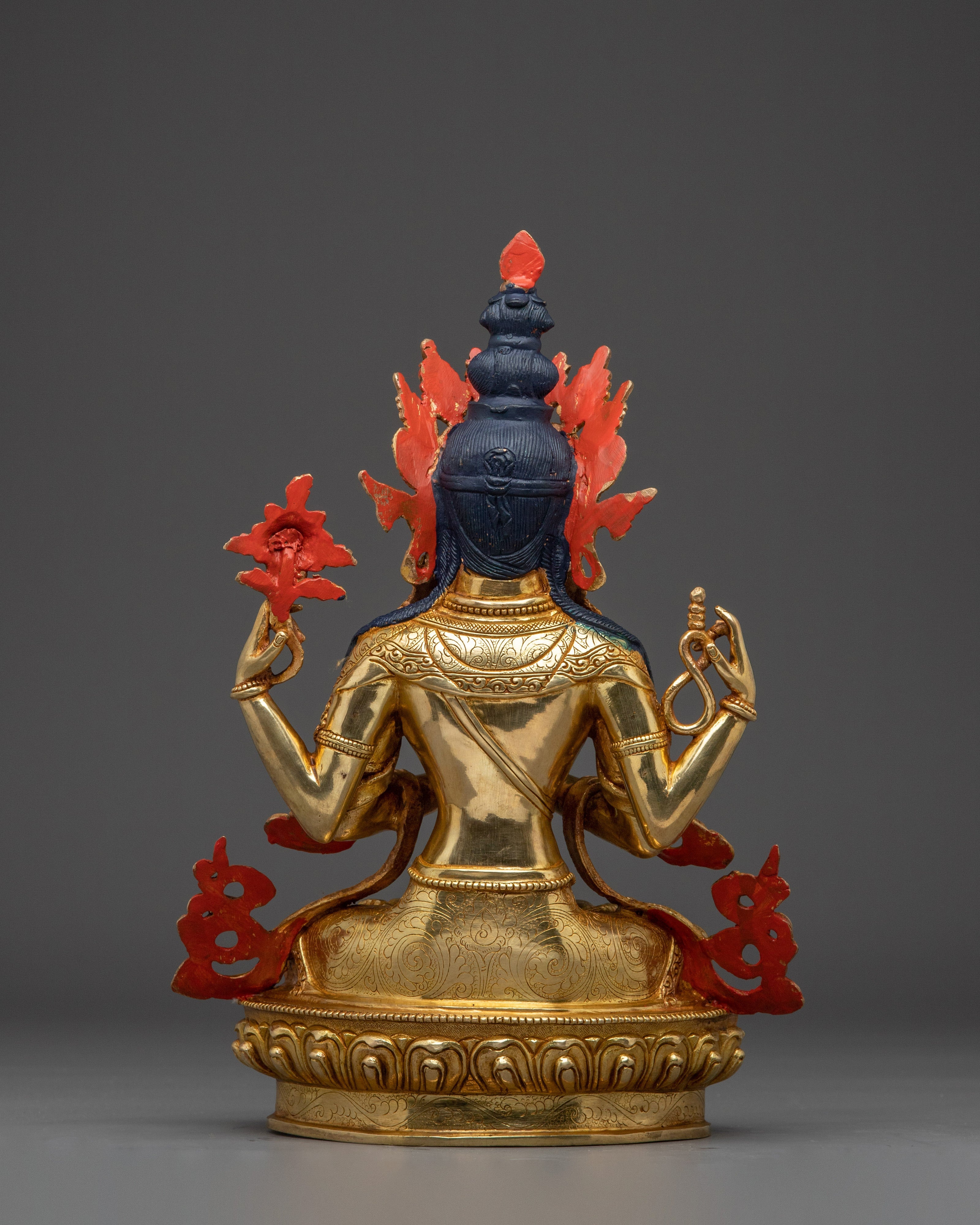 Religious Figurine of Chenrezig | Four-Armed Avalokiteshvara Art