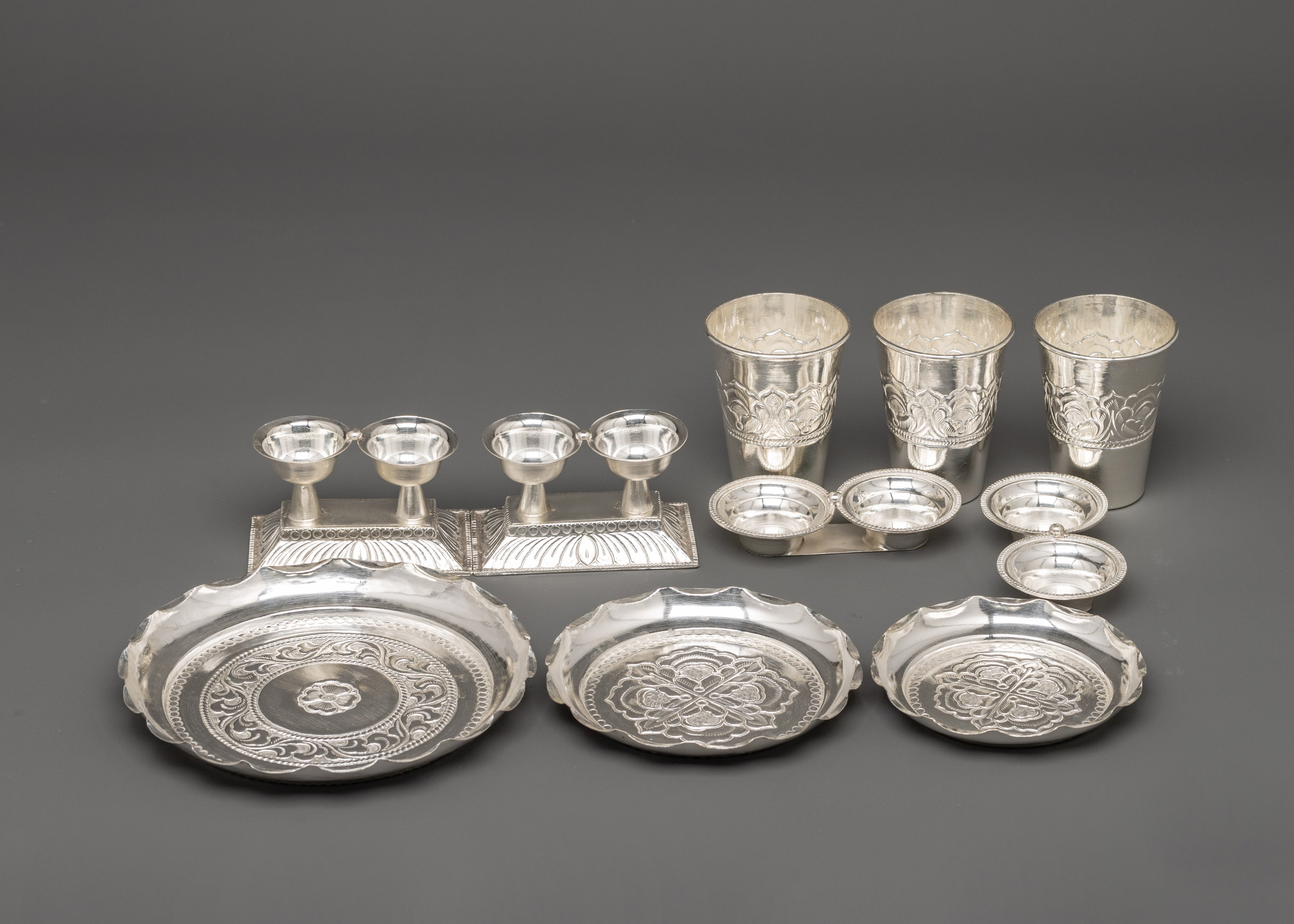 Silver Puja Thali Set | Ideal for Altar or Temple Ceremonies