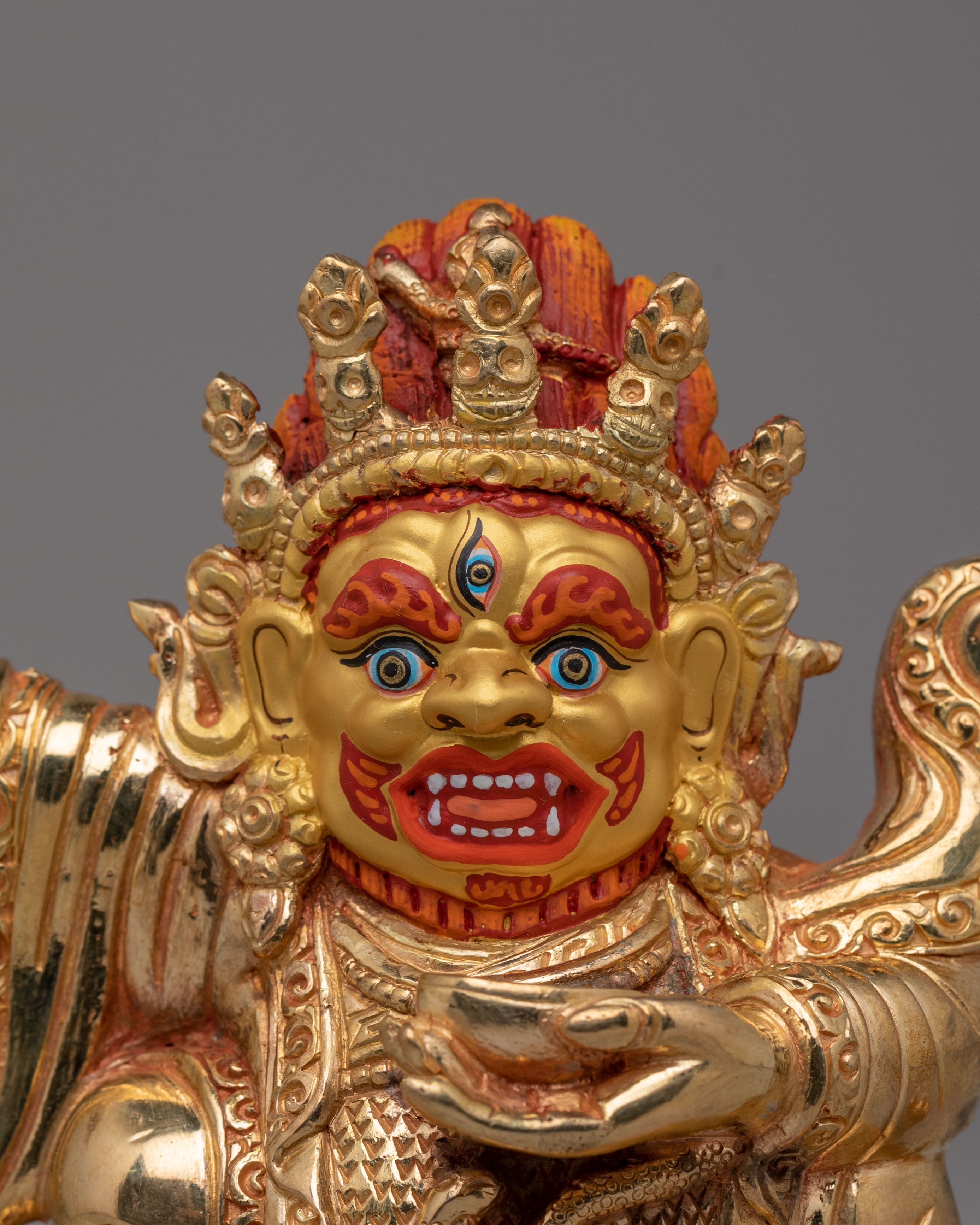 Mahakala Bergachen Wrathful Statue | Fierce Protector Deity