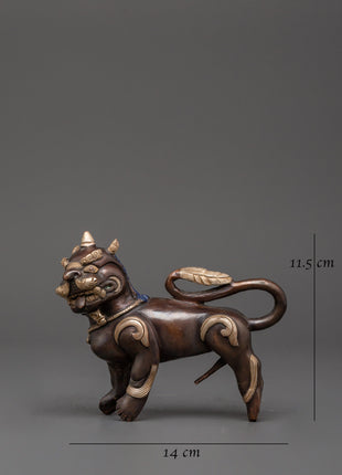 Tibetan Snow Lion Statue Set | Handcrafted Buddhist Guardian Figures
