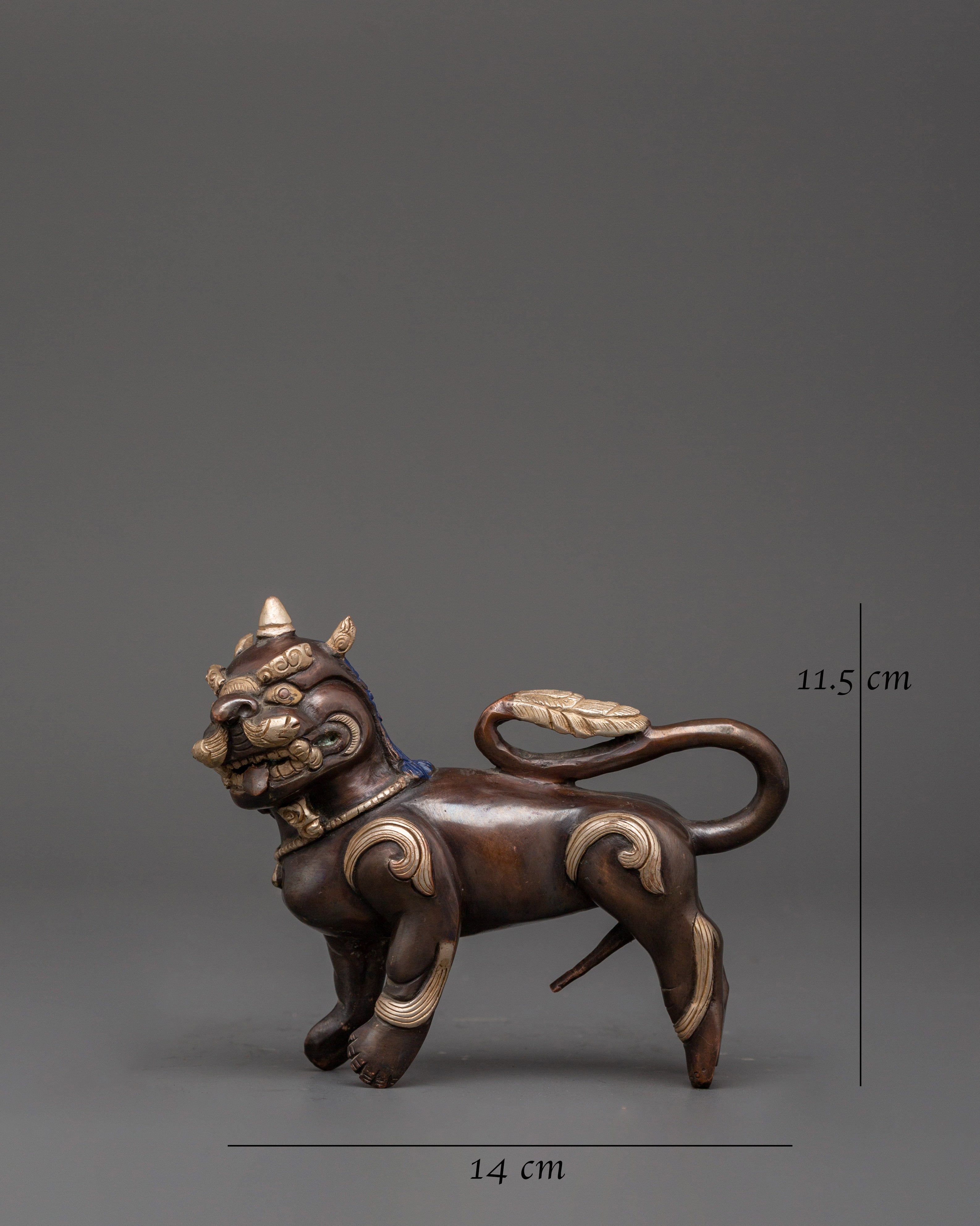 Tibetan Snow Lion Statue Set | Handcrafted Buddhist Guardian Figures
