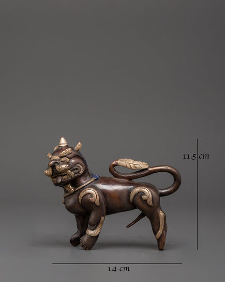 Tibetan Snow Lion Statue Set | Handcrafted Buddhist Guardian Figures