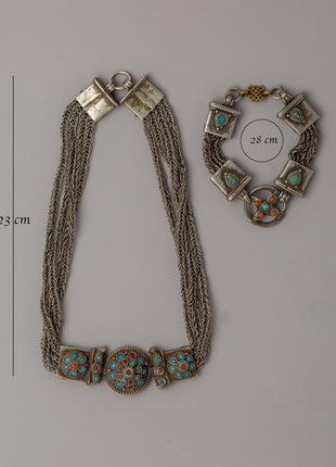 Tibetan Chain Necklace & Bracelet | Jewelry of Himalayan Tradition