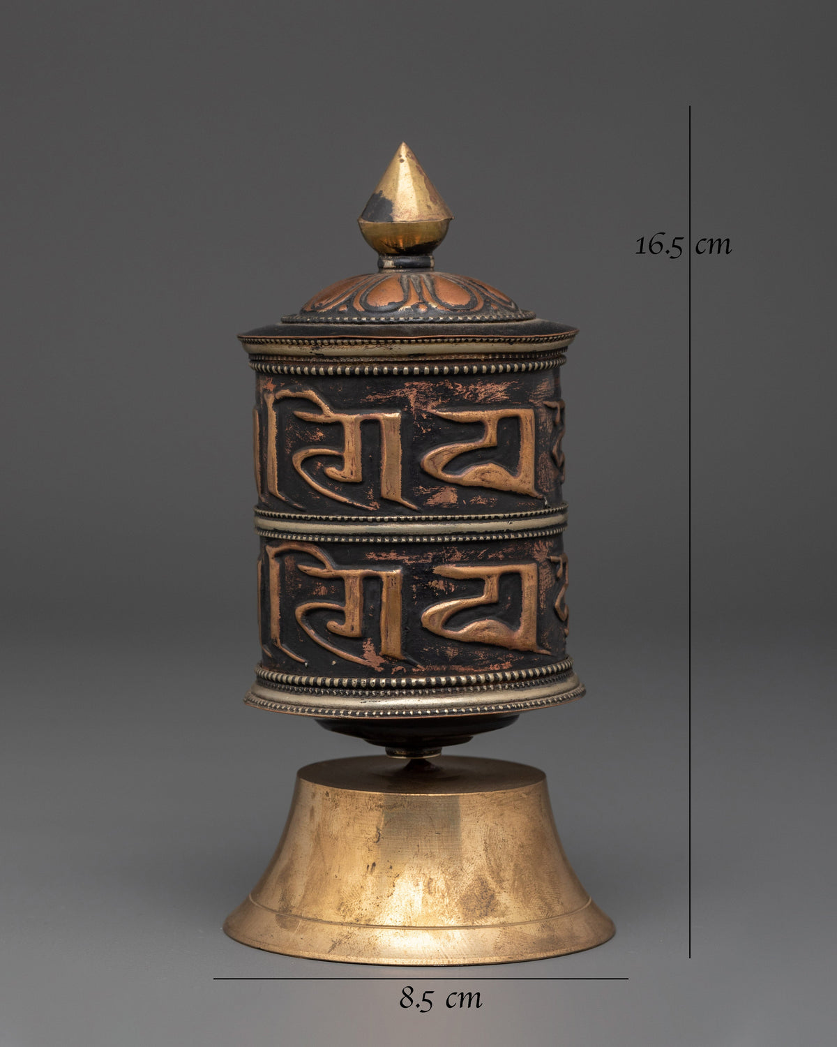 Handcrafted Brass & Copper Prayer Wheel | Symbol of Compassion