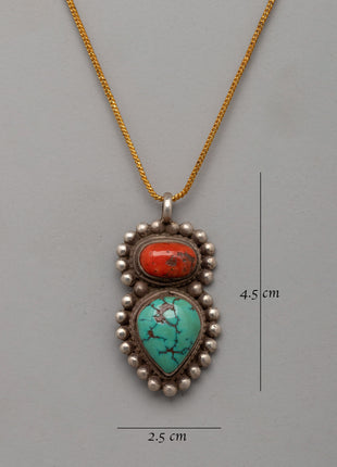 Sterling Silver Pendant with Coral | Spiritual Jewelry