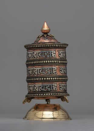 Traditional Tabletop Tibetan Prayer Wheel