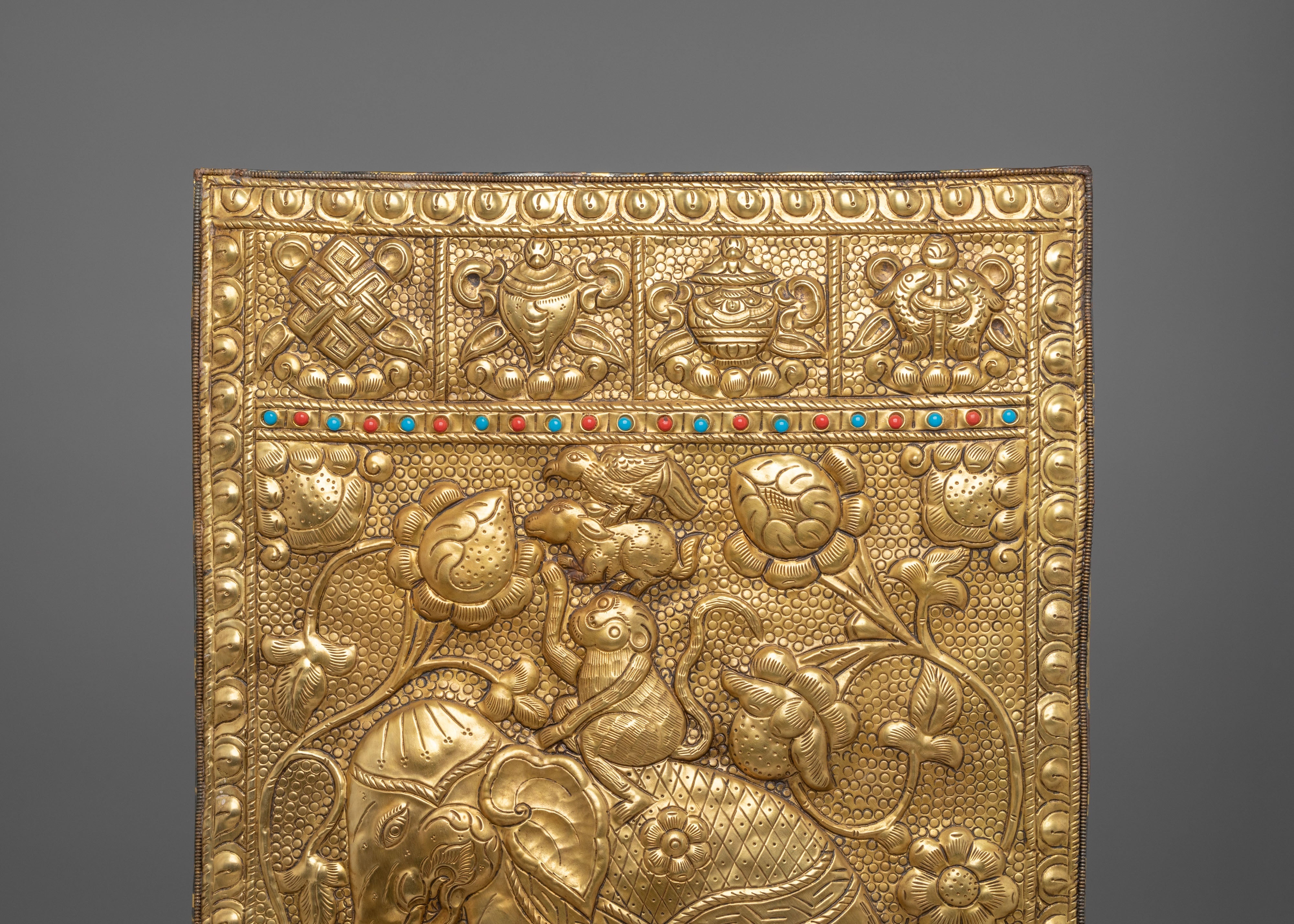 Himalayan Four Harmonious Animals Wall Hanging | Sacred Decor for Meditation and Home