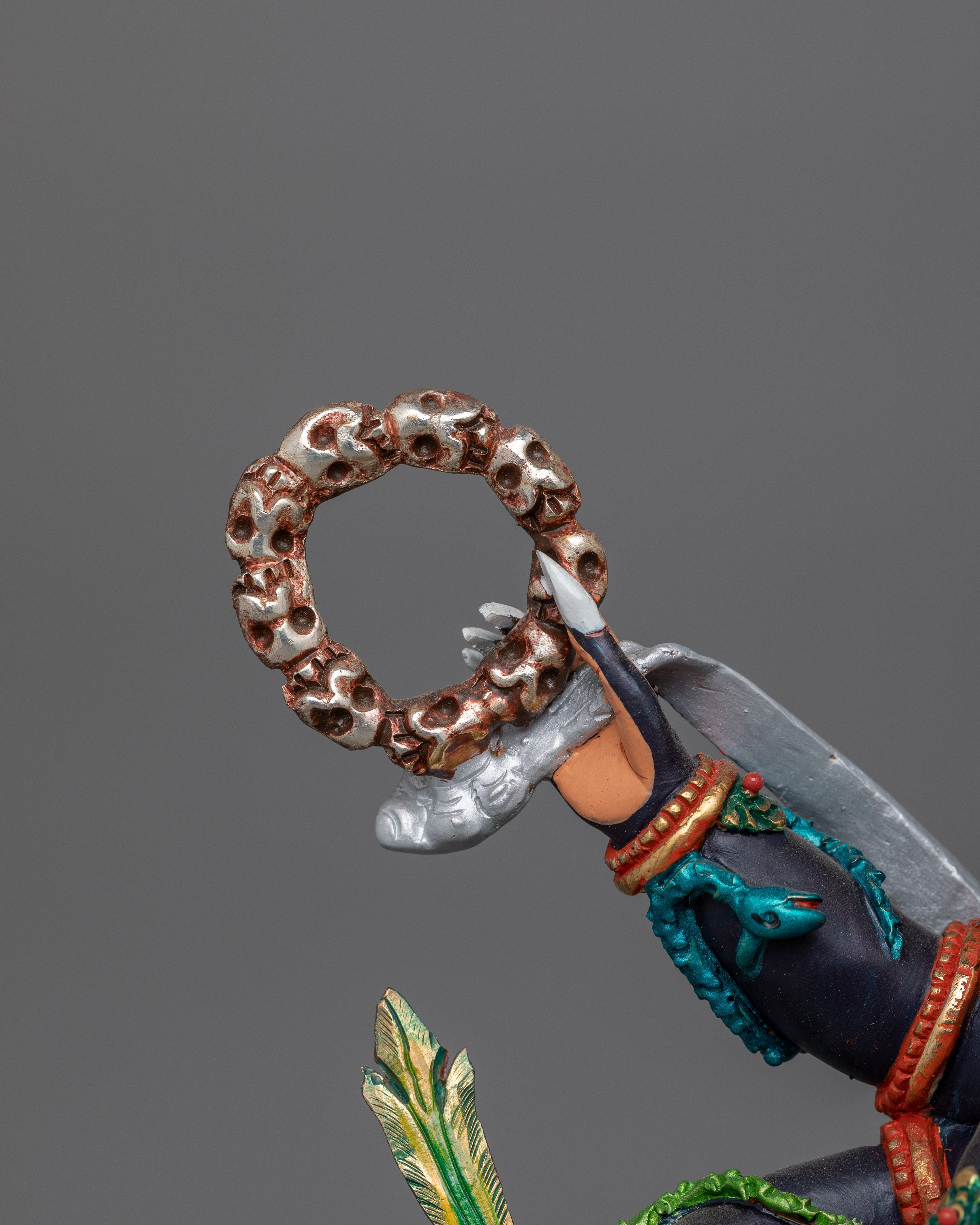 Fierce Deity Six Armed Mahakala Statue | Wrathful Protector Deity